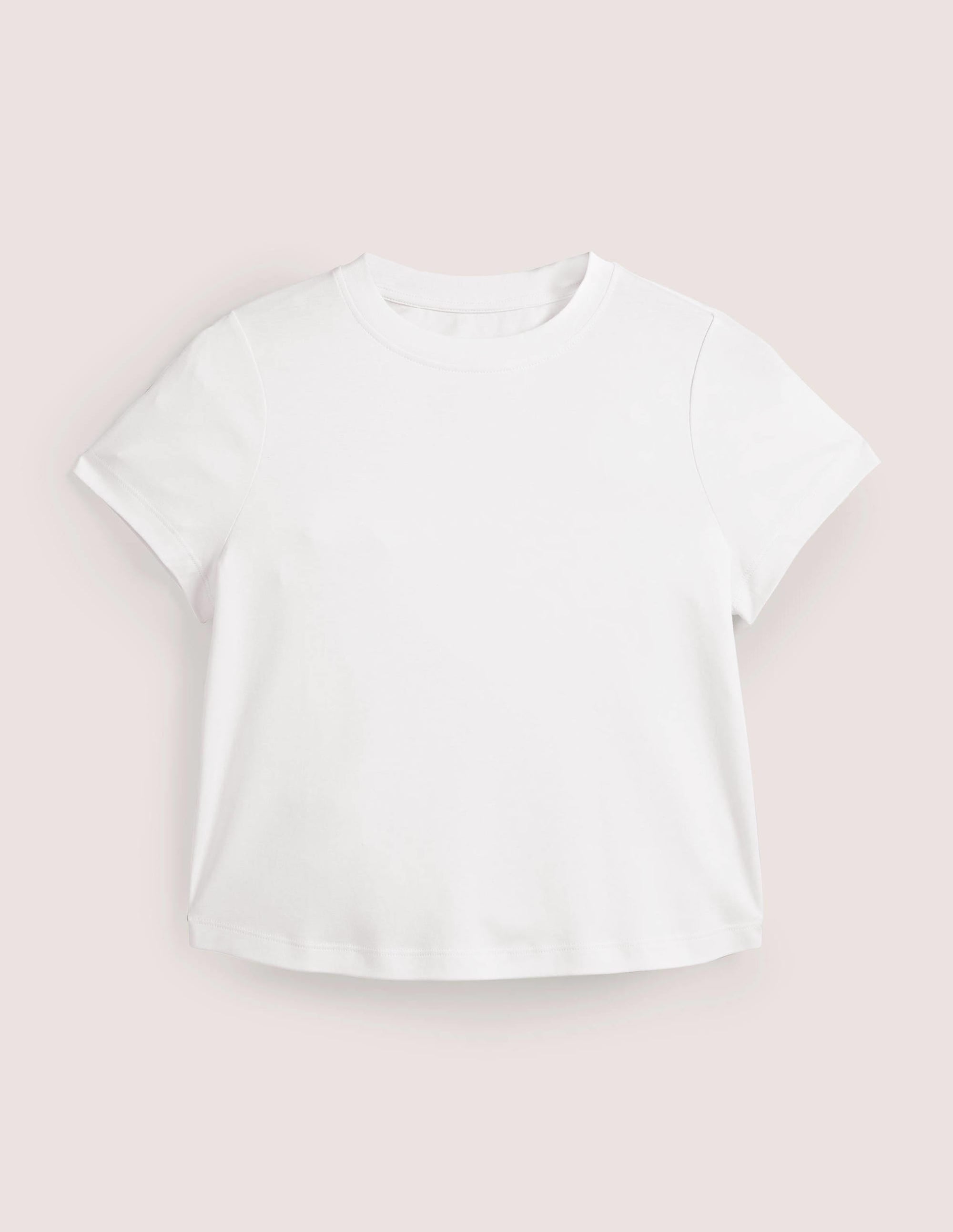 Perfect Cotton Cropped T-Shirt-White - Image 5