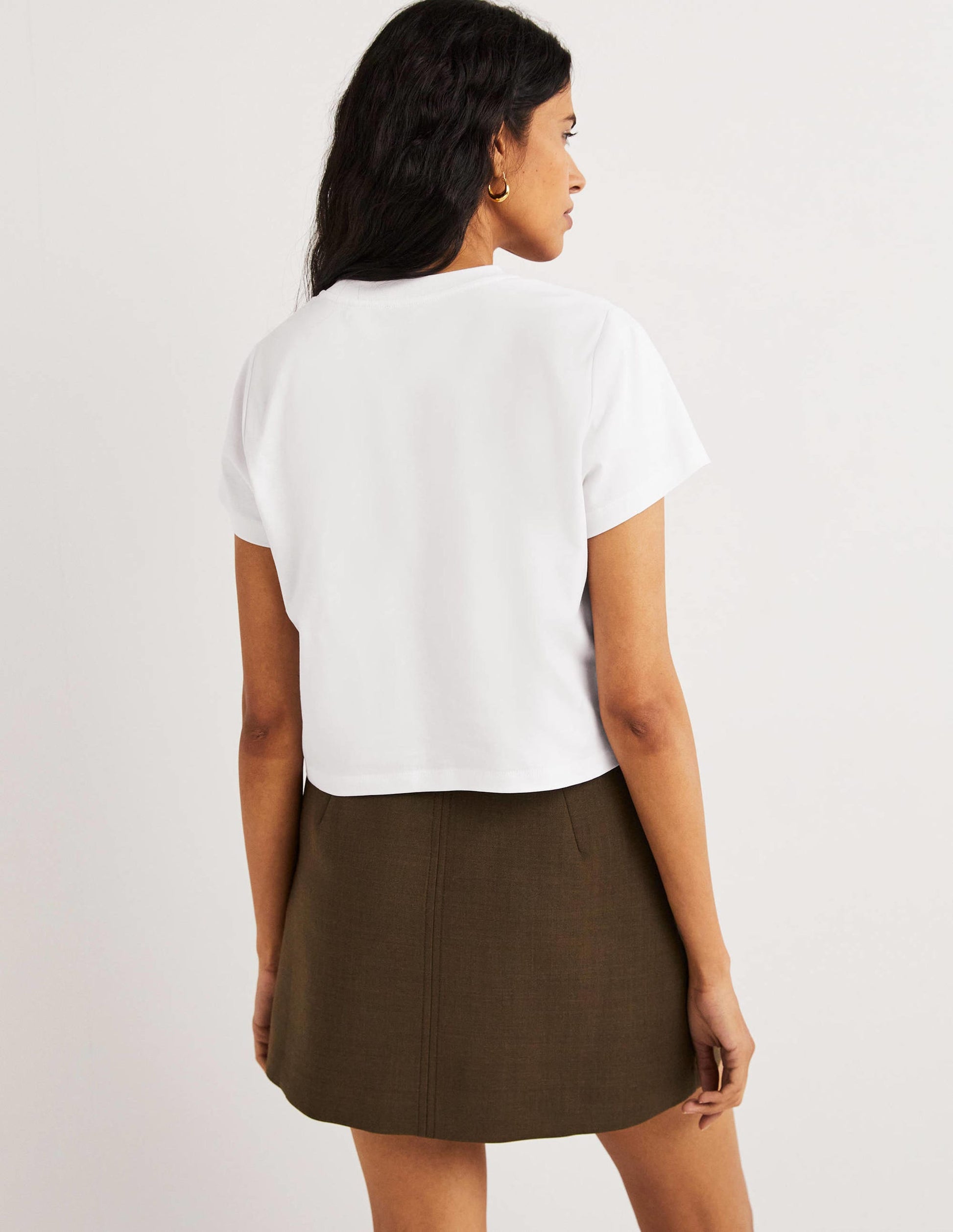 Perfect Cotton Cropped T-Shirt-White-3