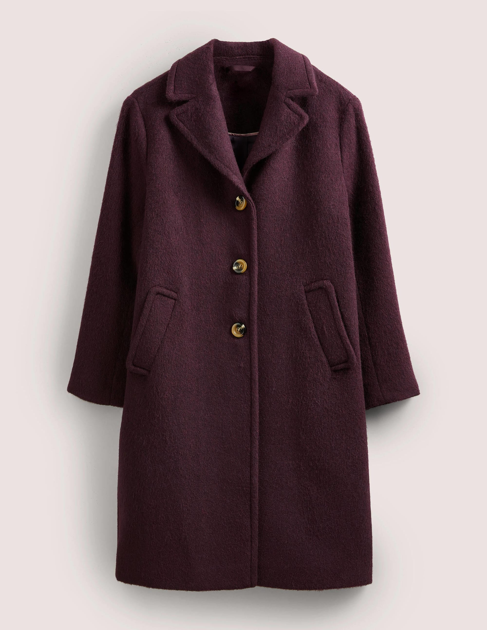 Wool Blend Collared Coat-Fig - Image 7