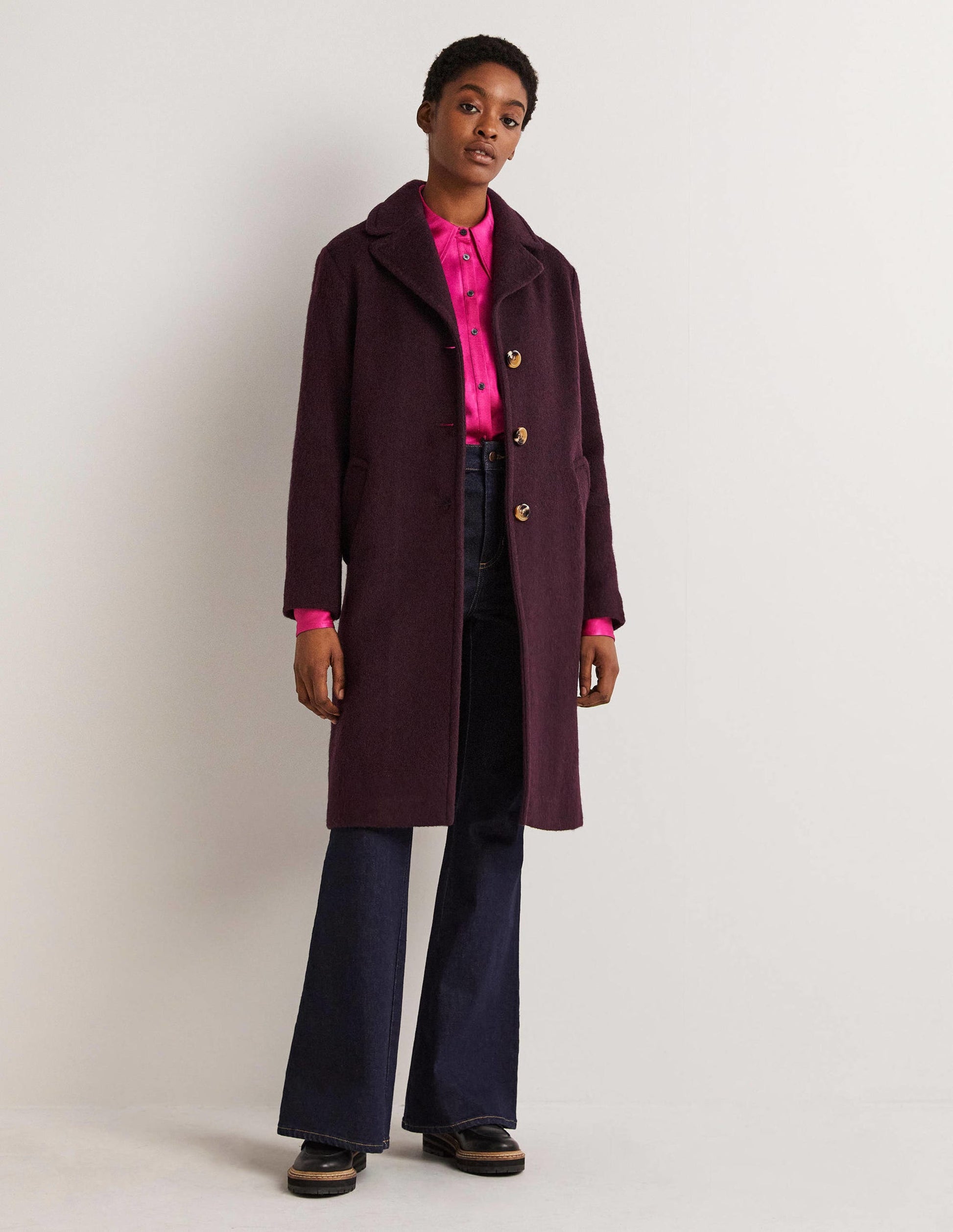 Wool Blend Collared Coat-Fig-1