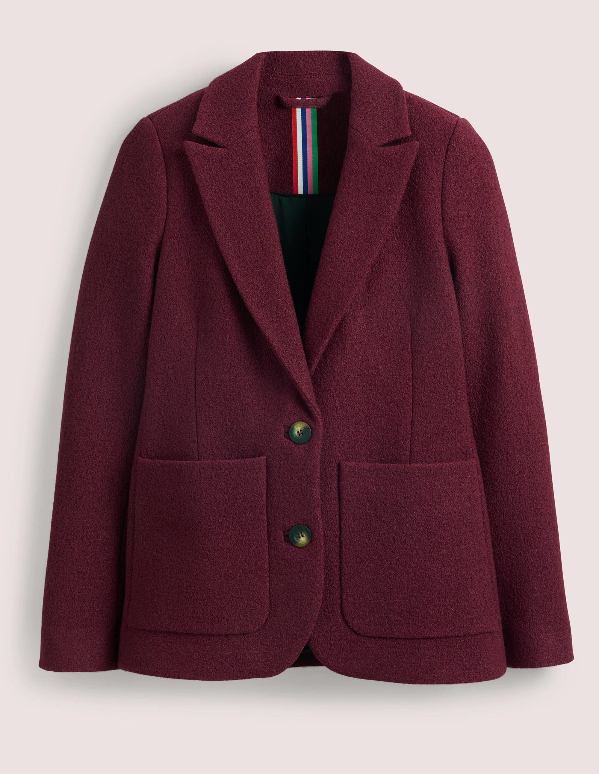 Bella Textured Wool Blazer-Mulled Wine - Image 7