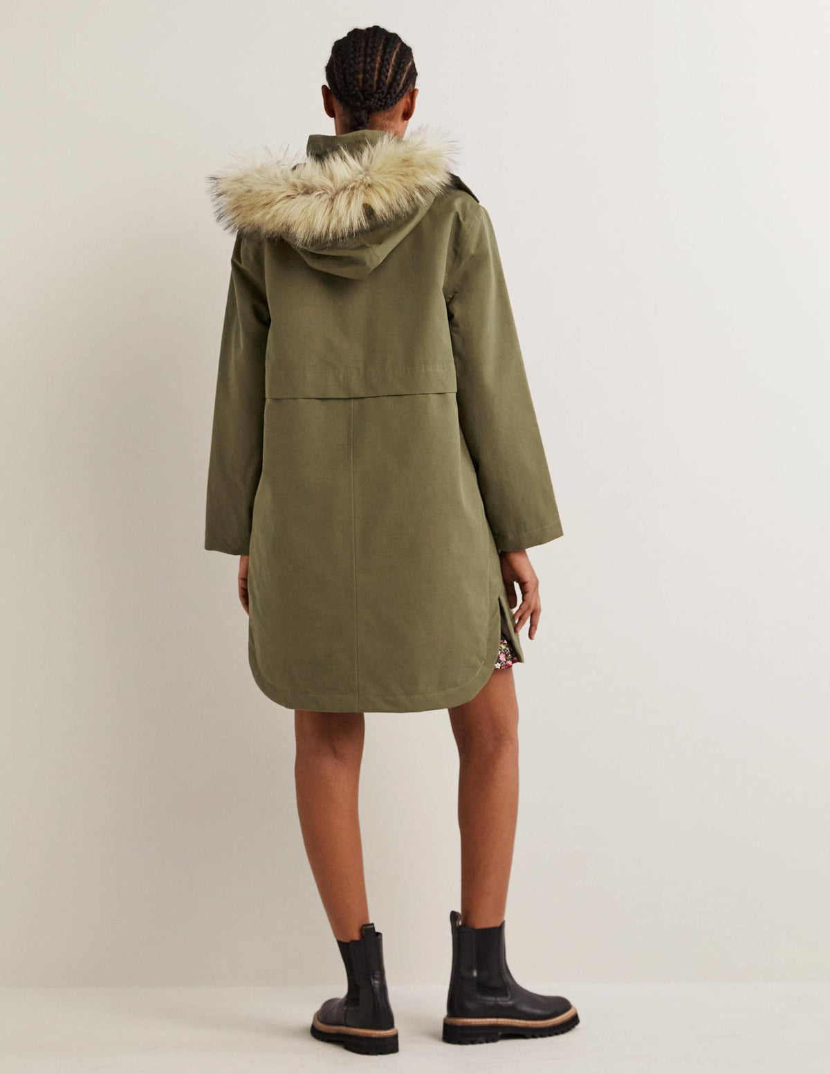 Waterproof Borg Lined Parka-Basil Green-3