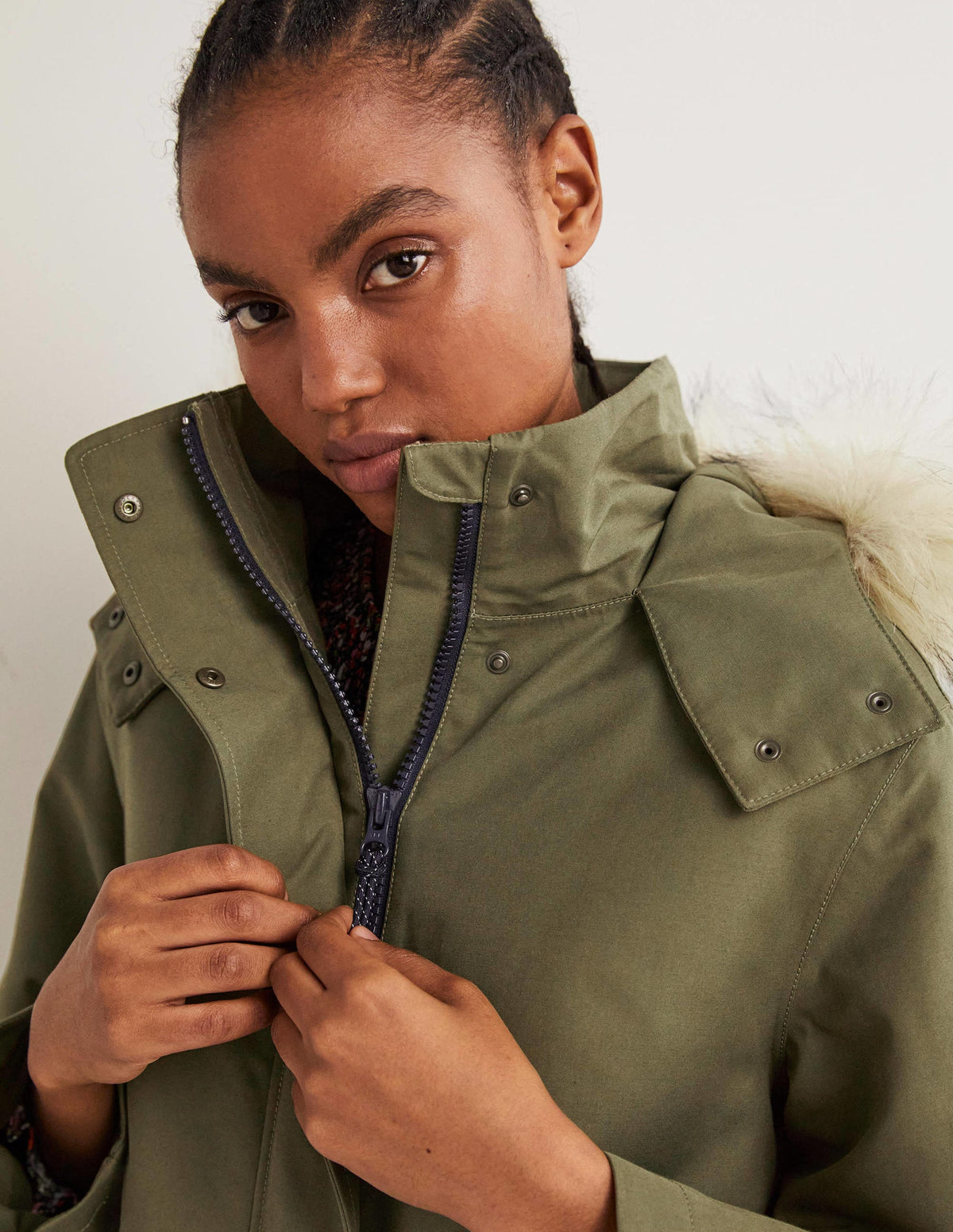 Waterproof Borg Lined Parka-Basil Green-5