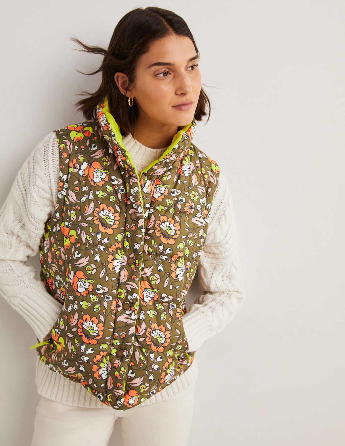Reversible Gilet-Basil, Botanic Meadow - Image 1