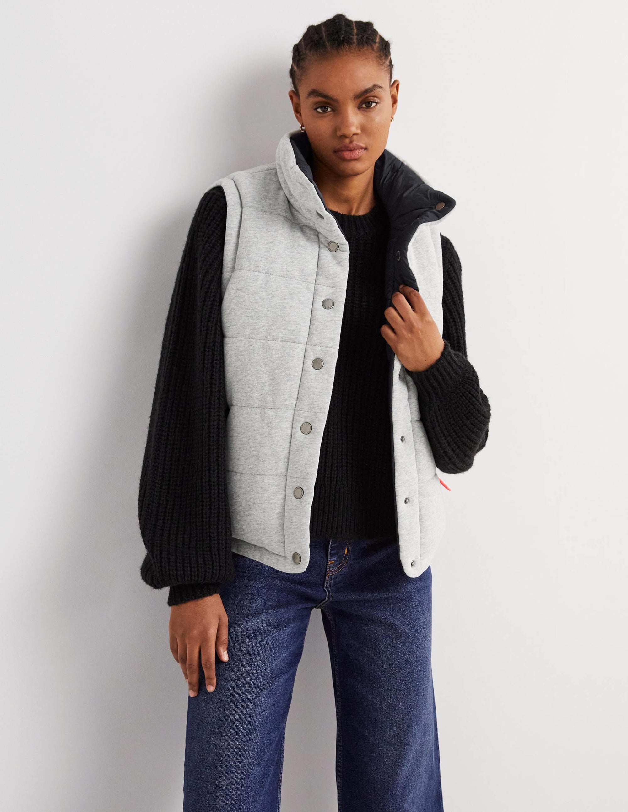 Reversible Gilet-Grey Marl with Navy - Image 1