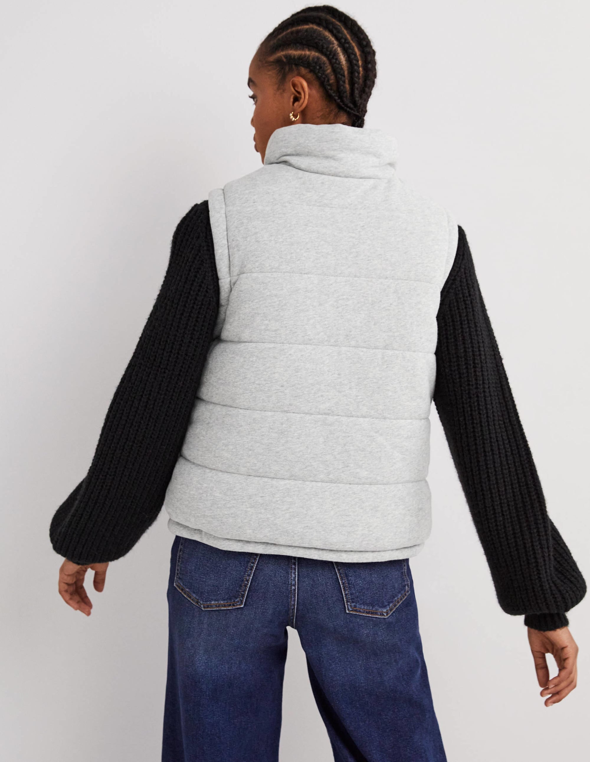 Reversible Gilet-Grey Marl with Navy - Image 3