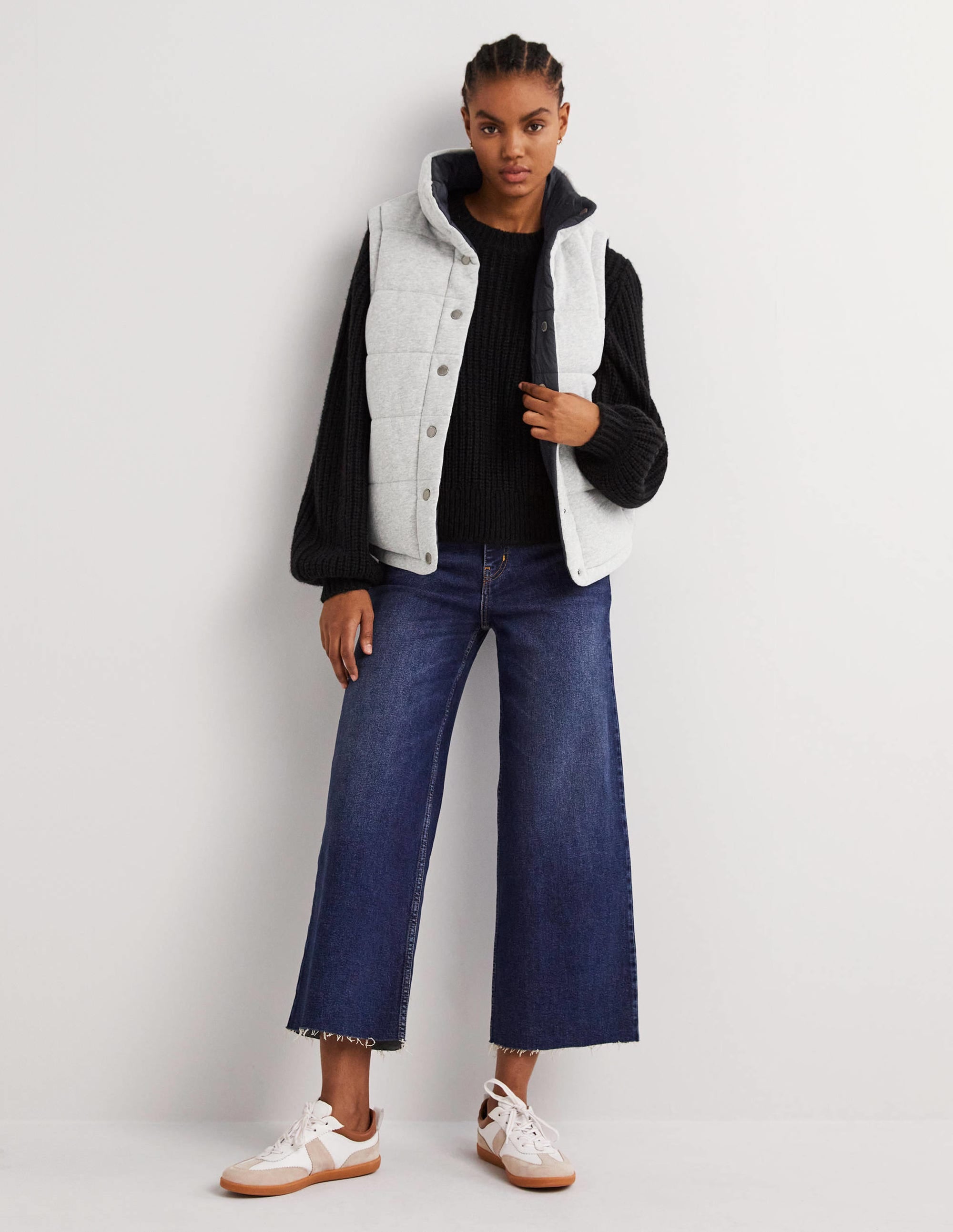 Reversible Gilet-Grey Marl with Navy - Image 4