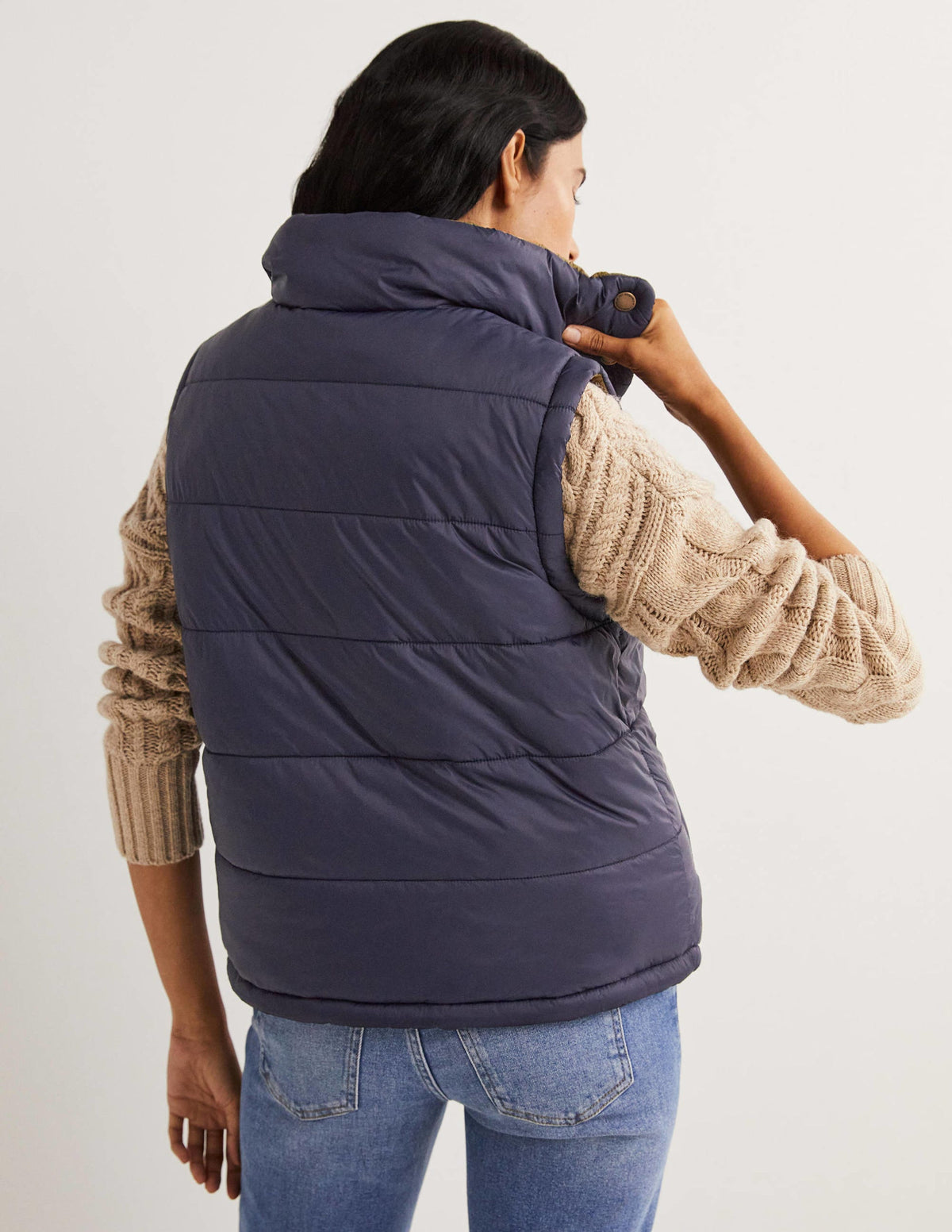 Reversible Gilet-Navy and Basil Green - Image 3