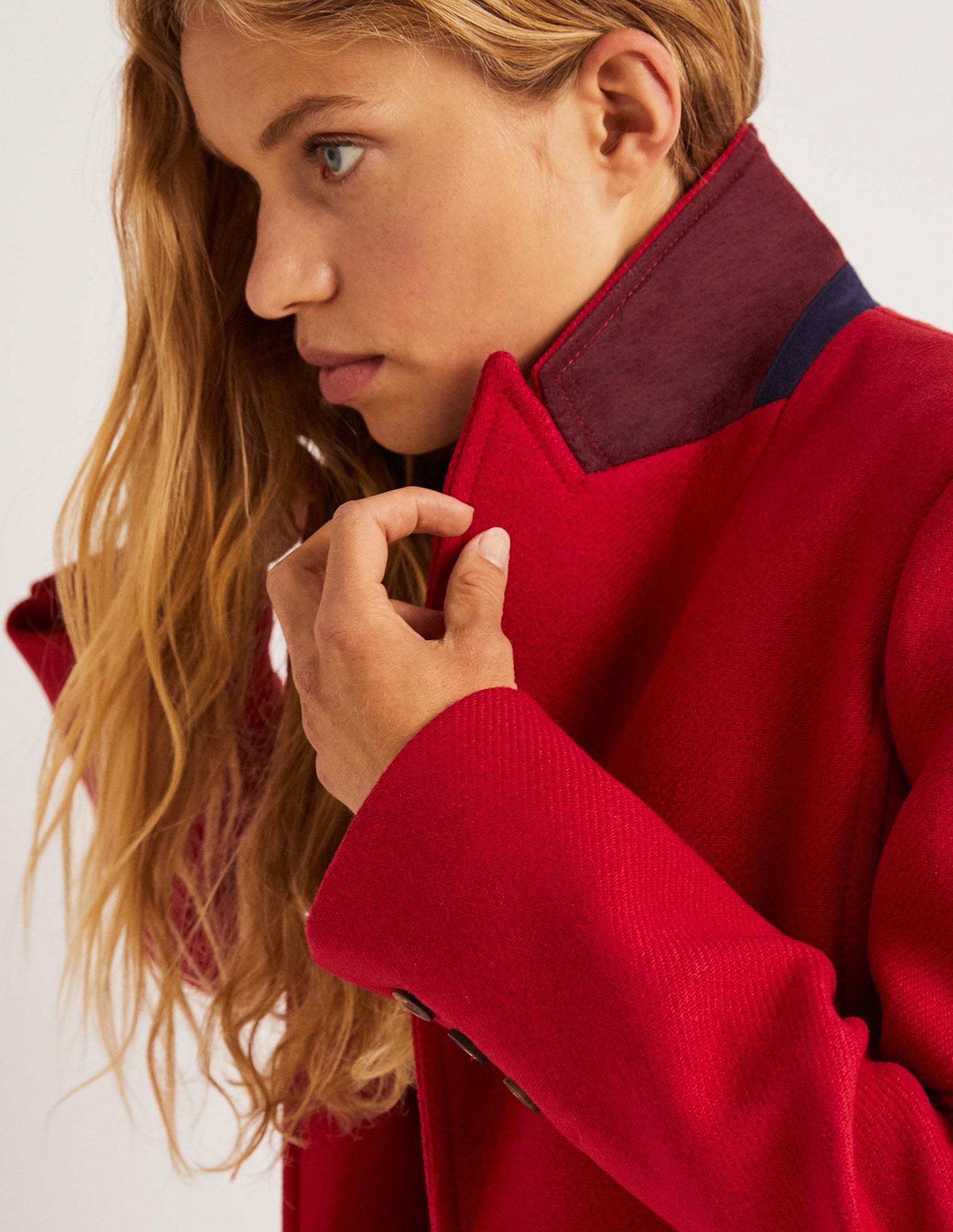 Wool Blend Tailored Coat-Strawberry Tart Red - Image 6