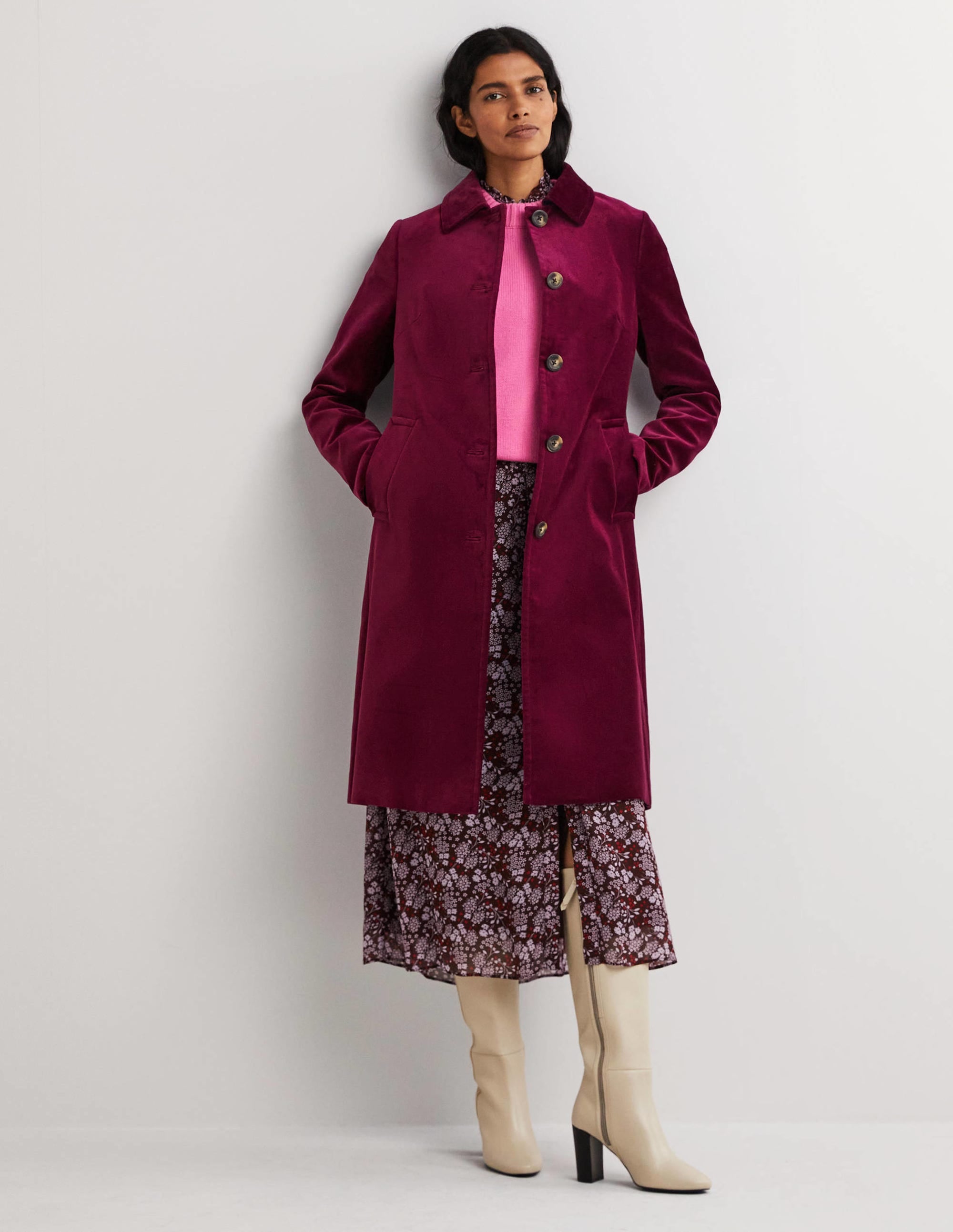 Elizabeth Velvet Coat-Mulled Wine - Image 1