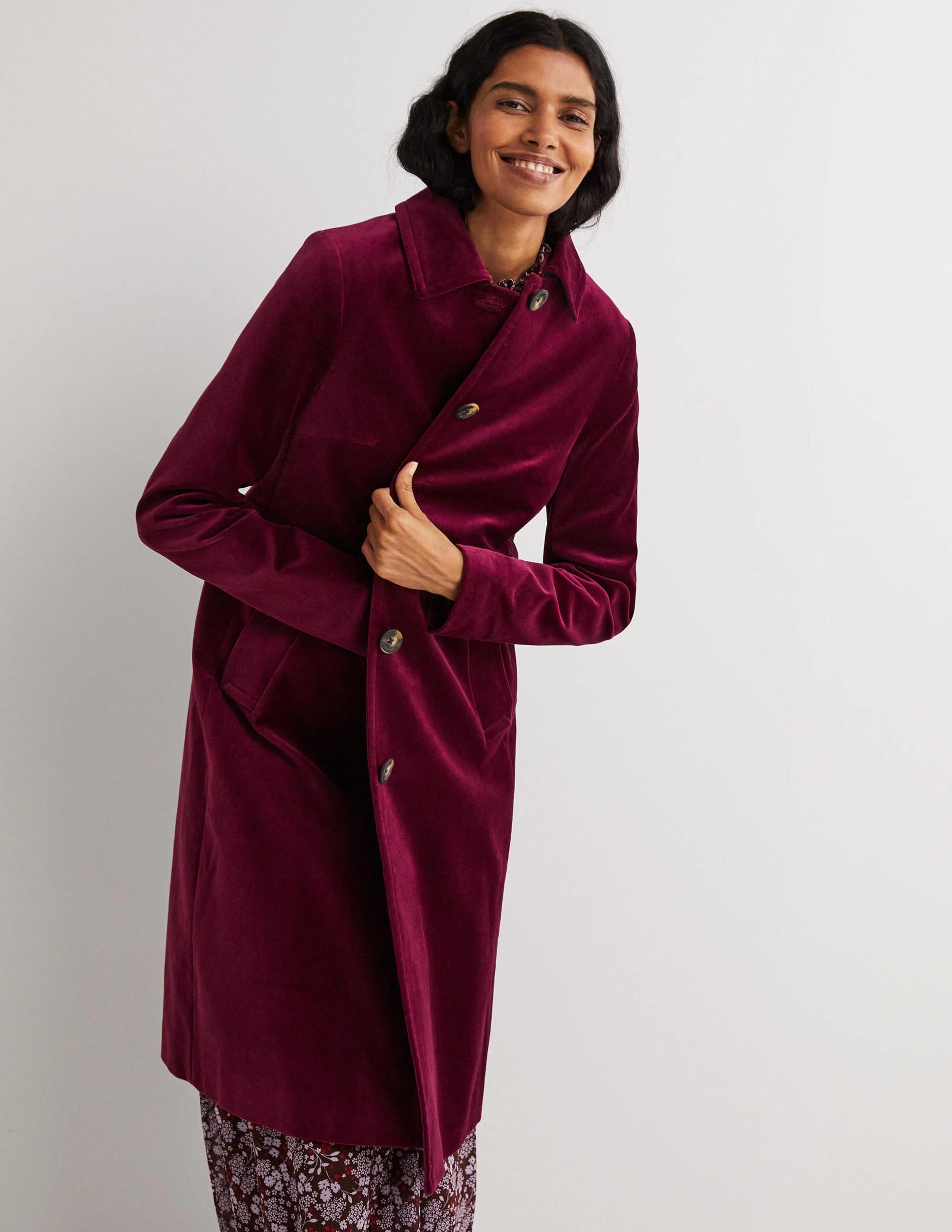 Elizabeth Velvet Coat-Mulled Wine - Image 4