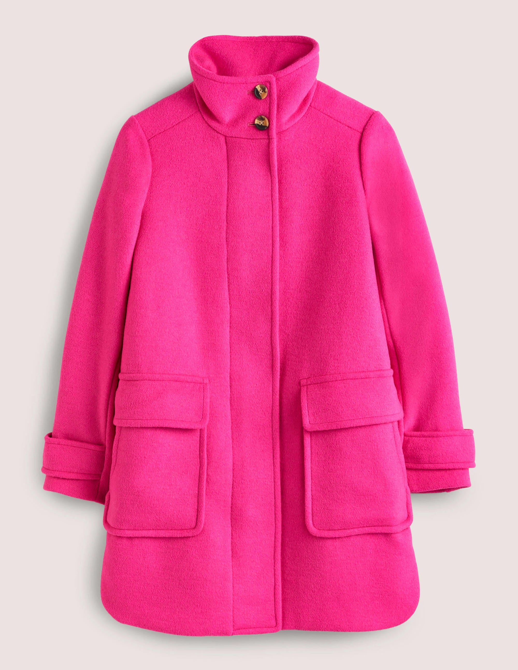 Brushed Wool Coat-Wild Watermelon Pink - Image 6