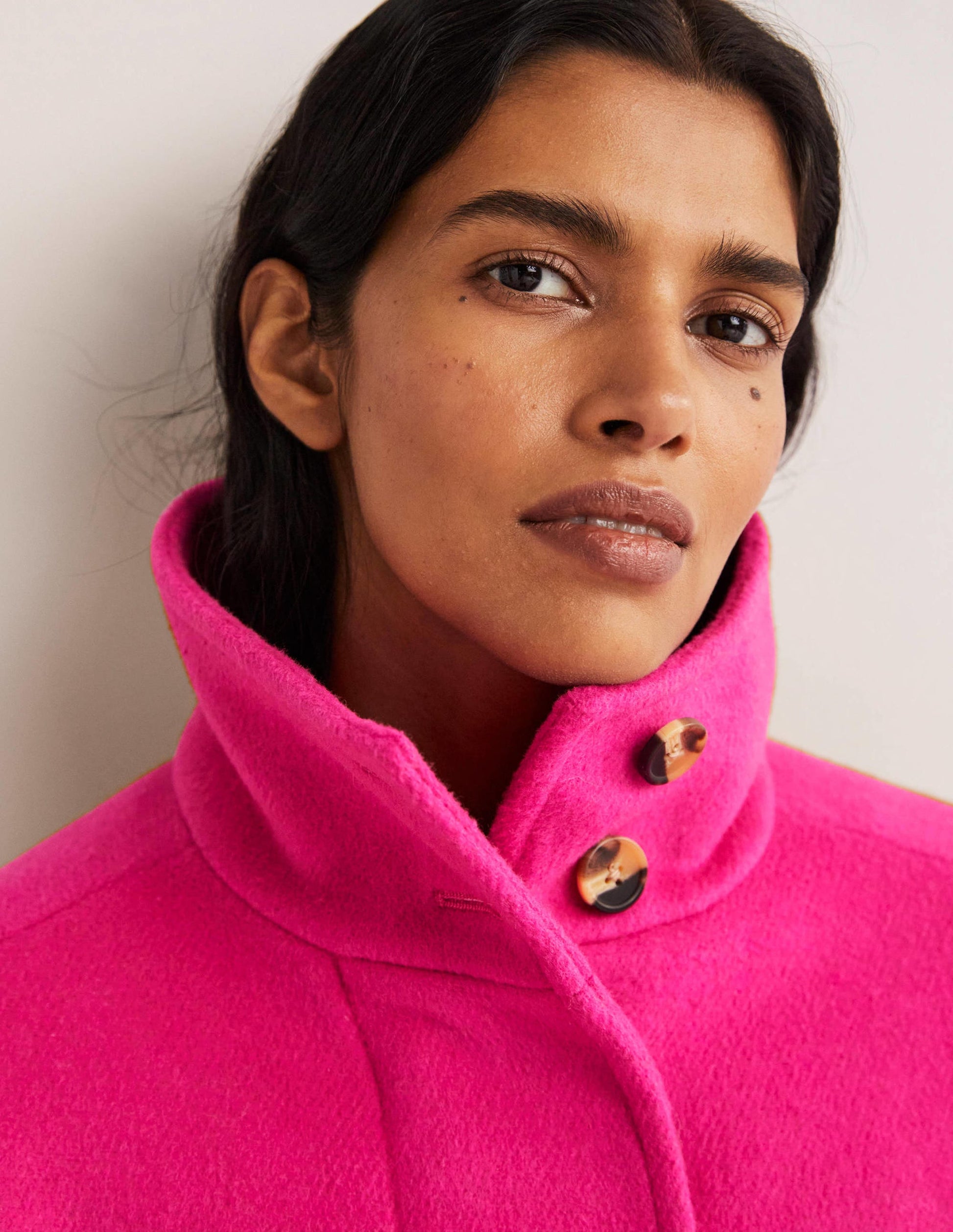 Brushed Wool Coat-Wild Watermelon Pink-2