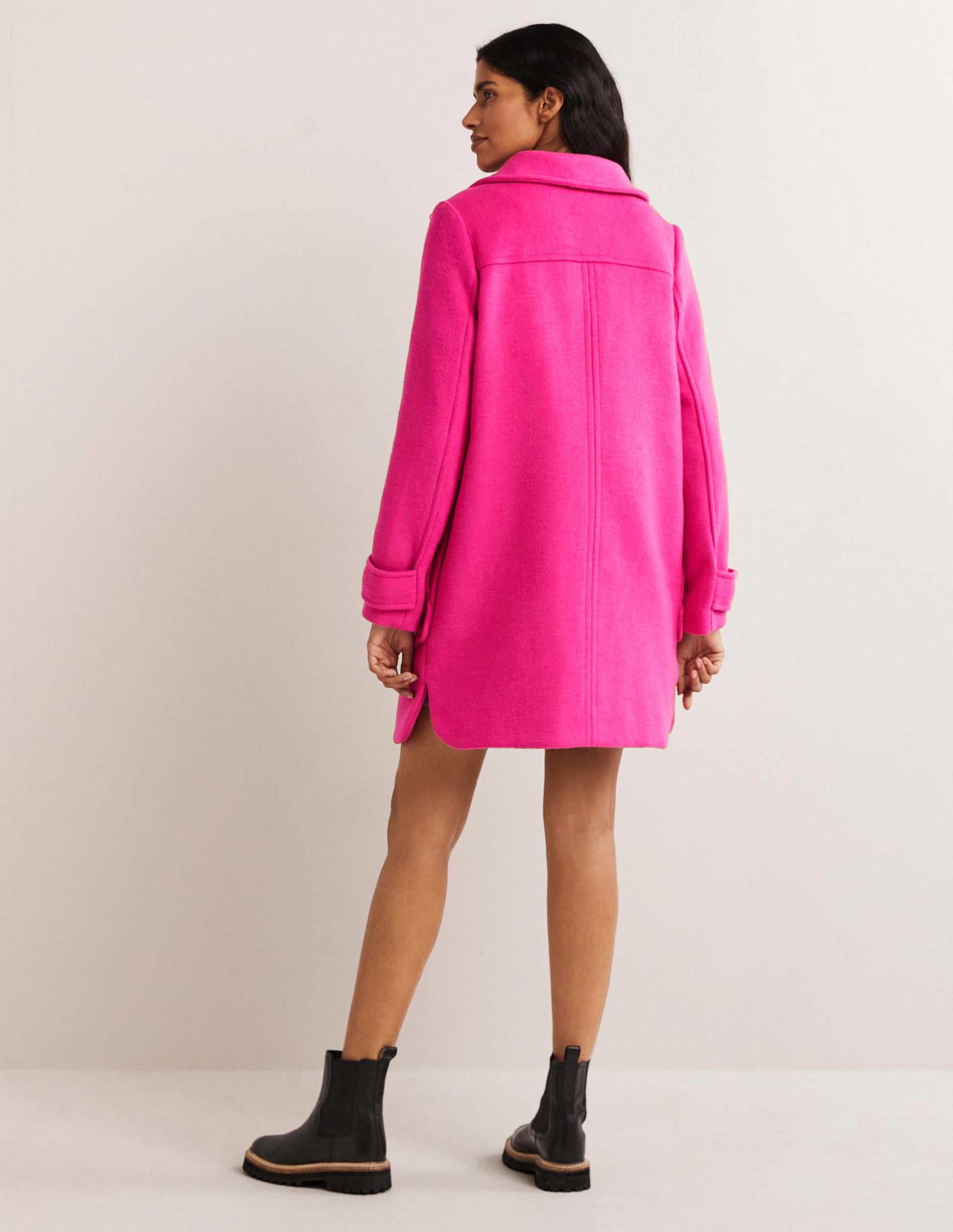 Brushed Wool Coat-Wild Watermelon Pink-3