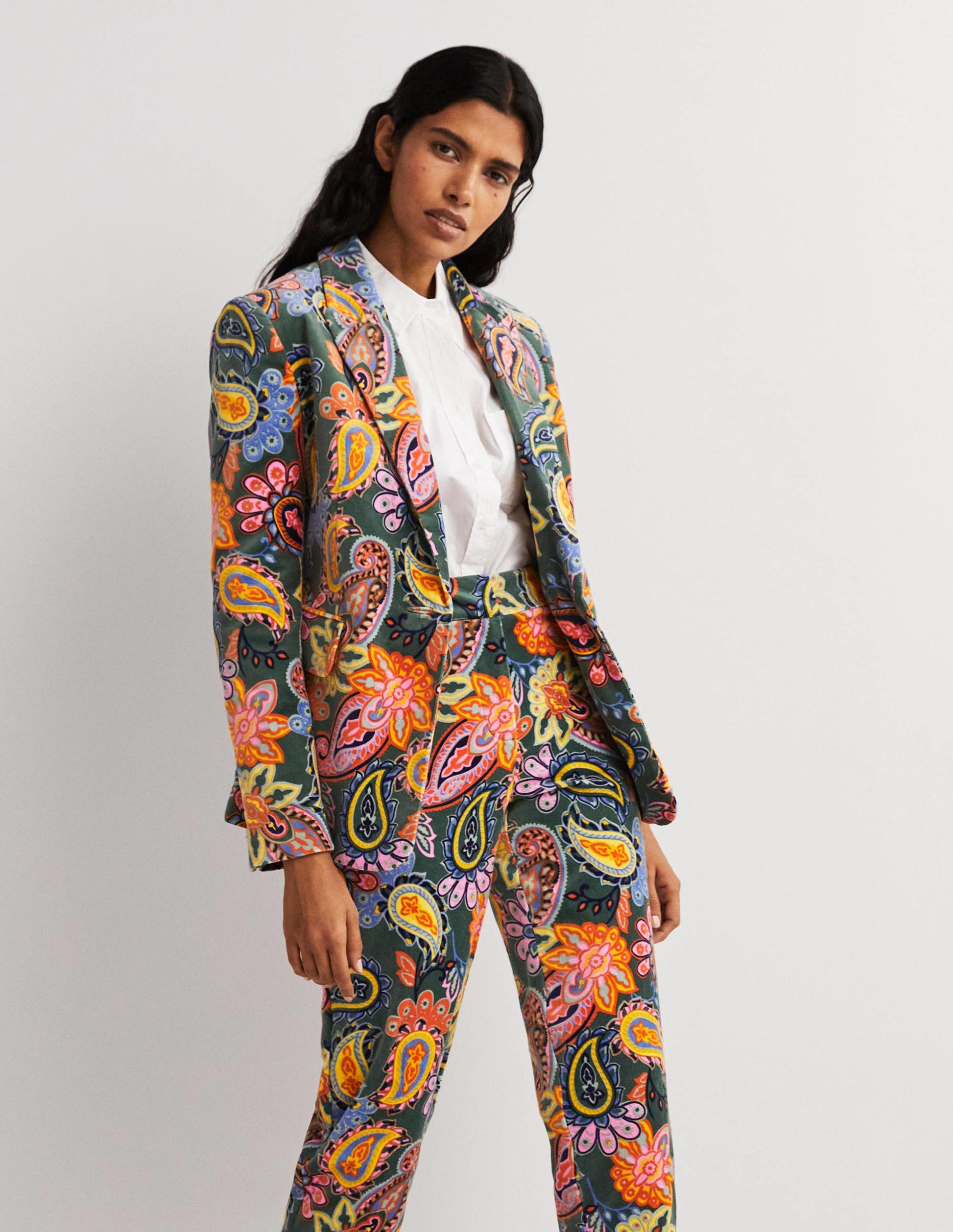 70s Tailored Blazer-Trekking Green, Paisley Charm-6