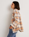 Relaxed Wool Overshirt-Oatmeal Melange and Pink Check