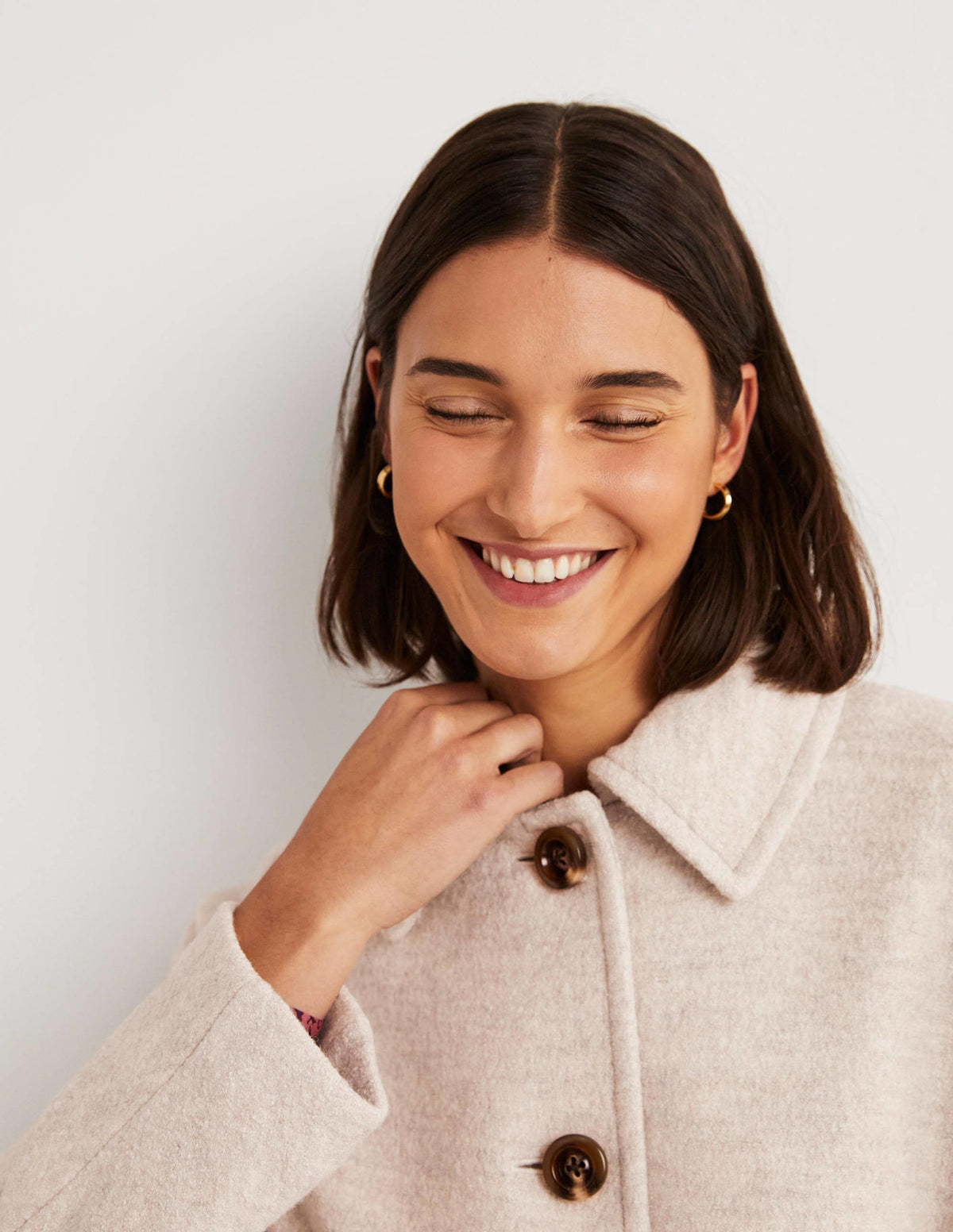 Belted Textured Wool Maxi Coat-Oat Milk - Image 6