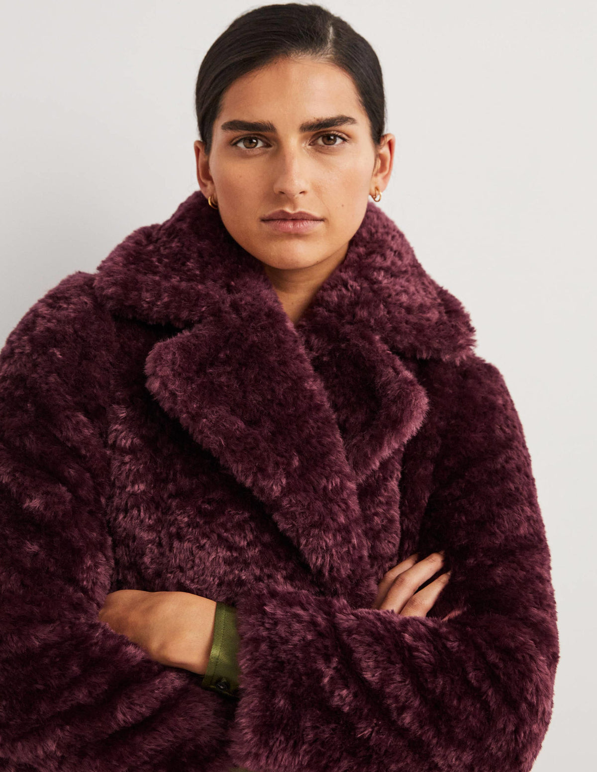 Longline Teddy Coat-Fig - Image 2