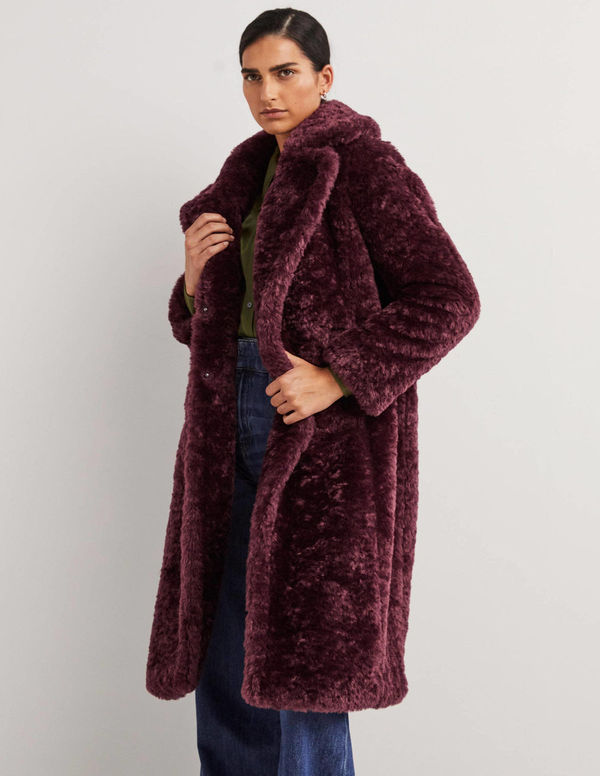 Longline Teddy Coat-Fig - Image 4