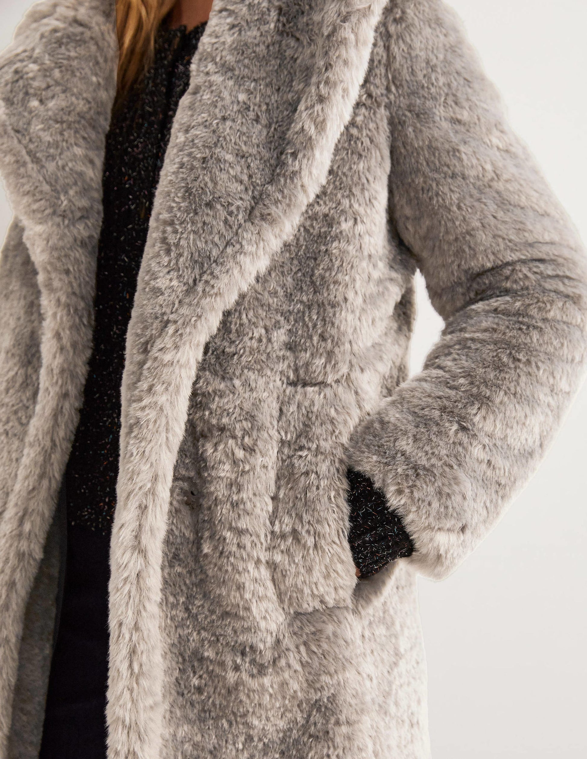 Longline Teddy Coat-Charcoal-2