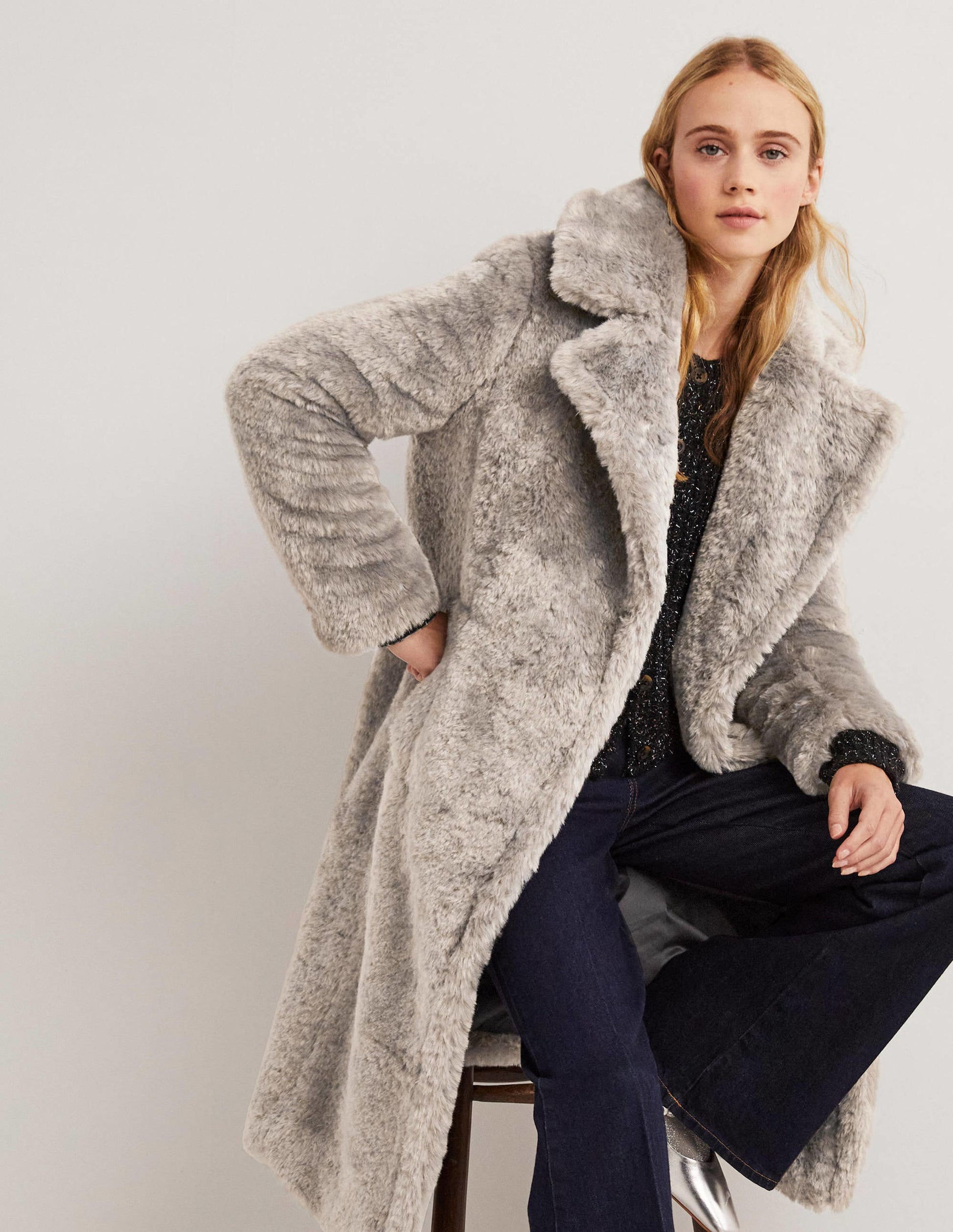 Longline Teddy Coat-Charcoal-4