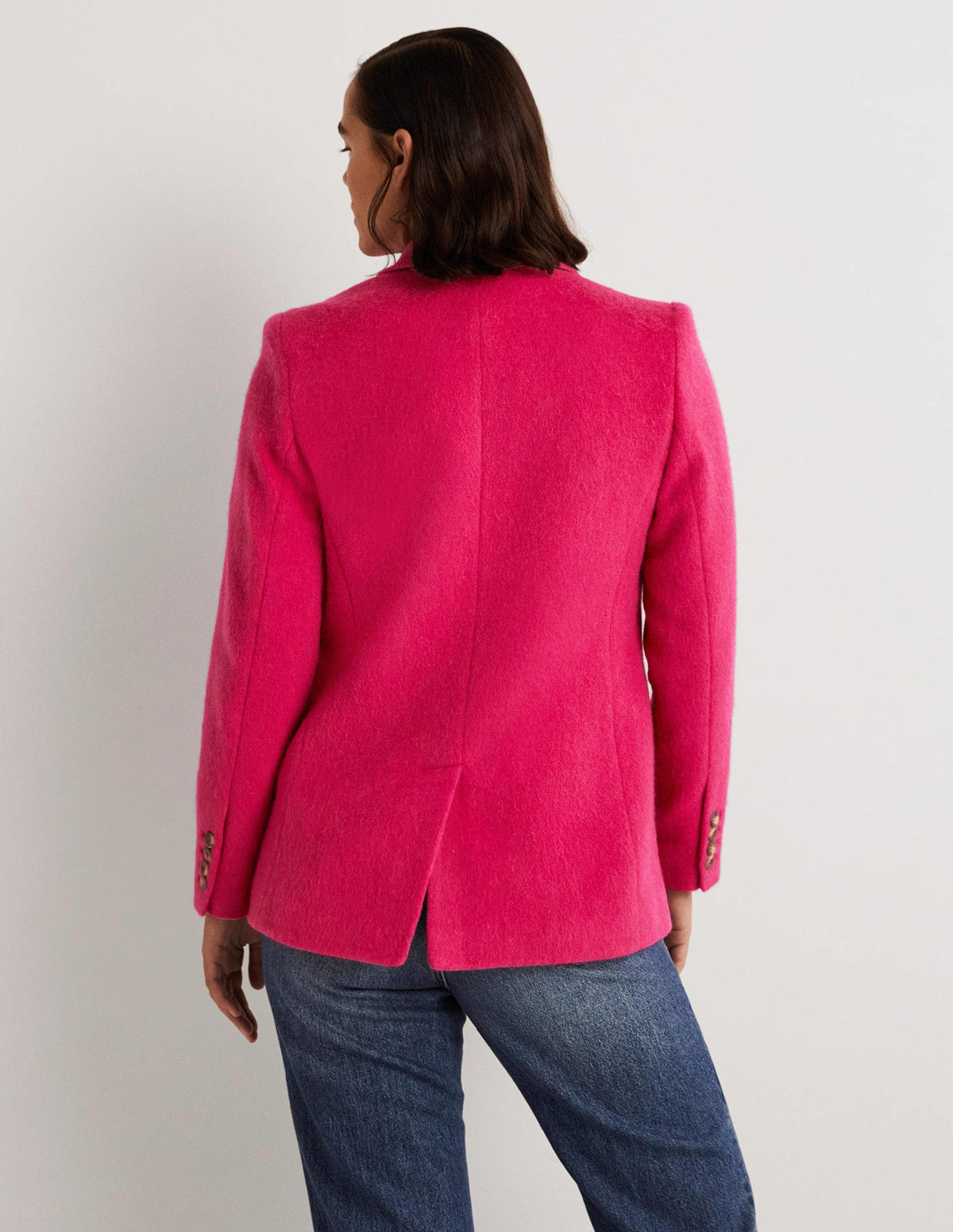 Drawn Wool Blazer-Pink - Image 3