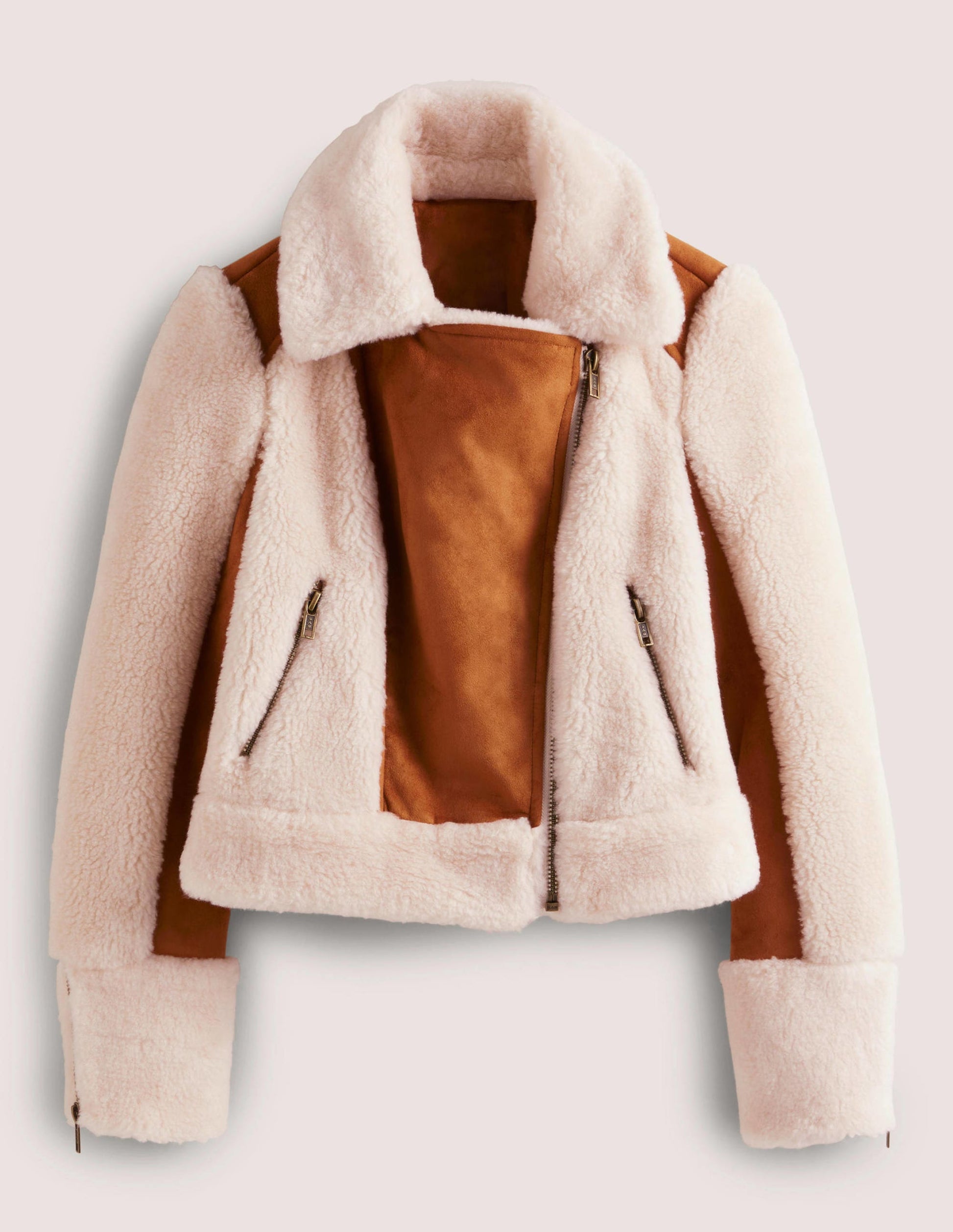 Faux Shearling Biker Jacket-Hazel Shearling-7