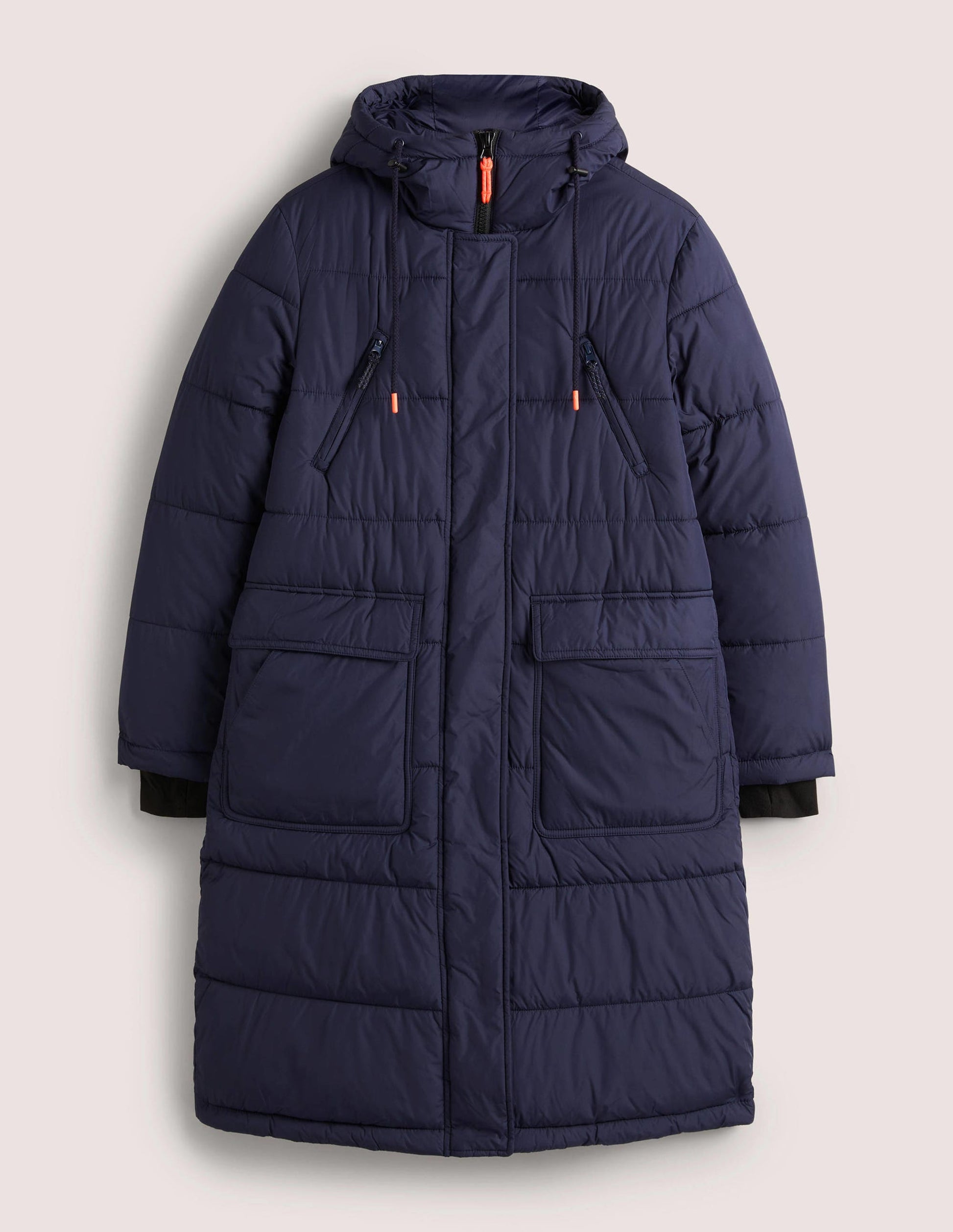 Longline Hooded Puffer Coat-Navy-8