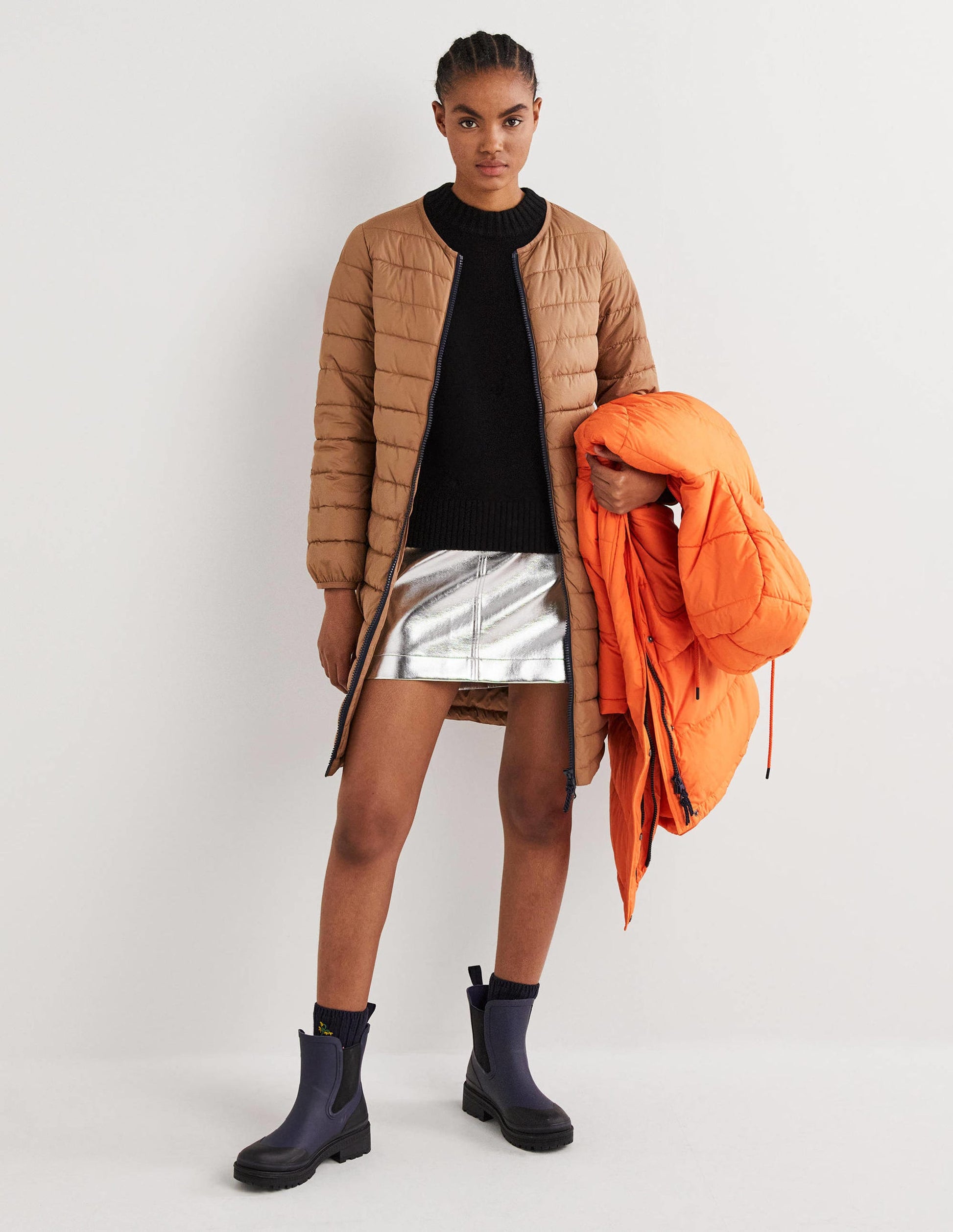 Longline Hooded Puffer Coat-Fire Opal-5