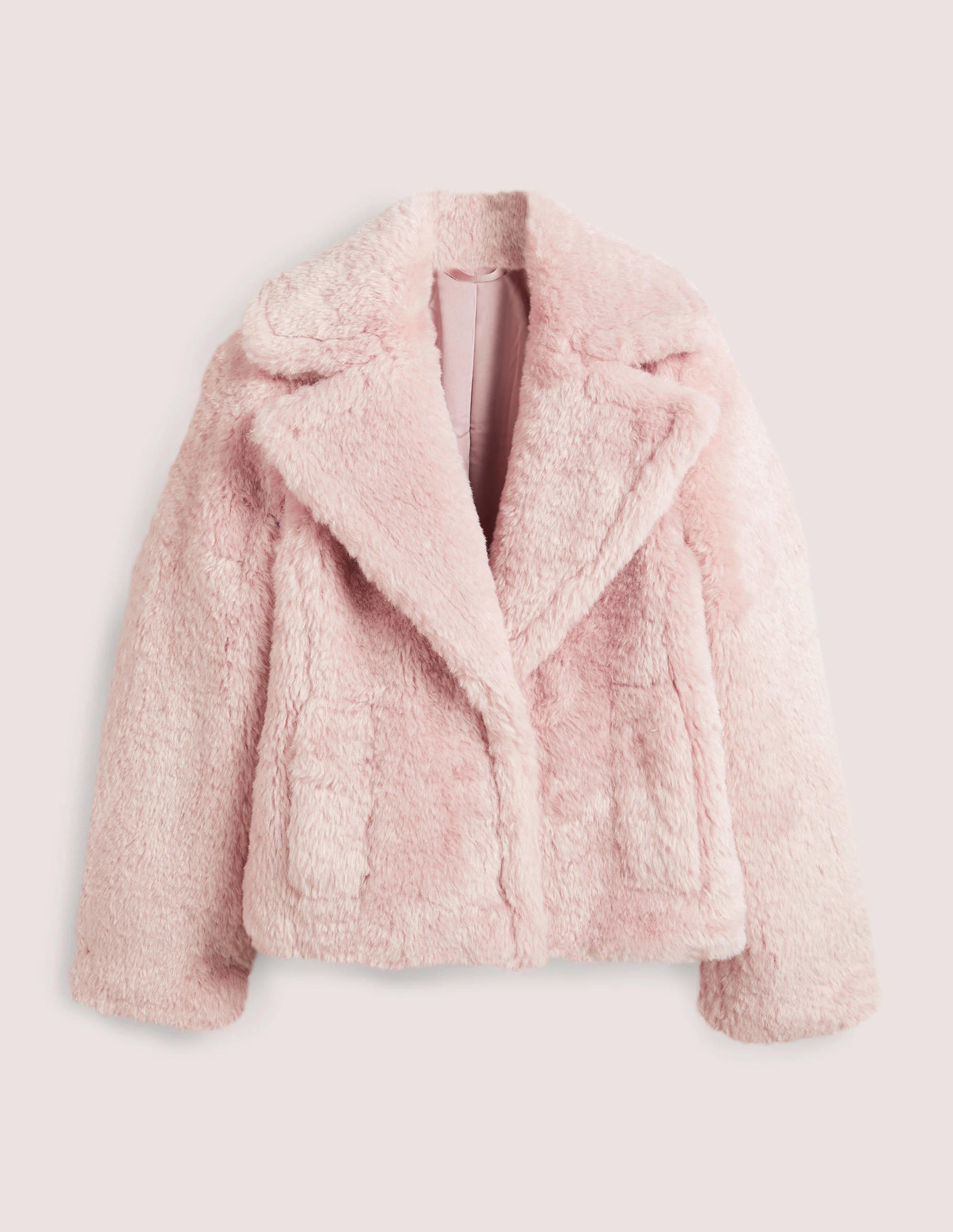 Faux Fur Jacket-Pale Pink - Image 5