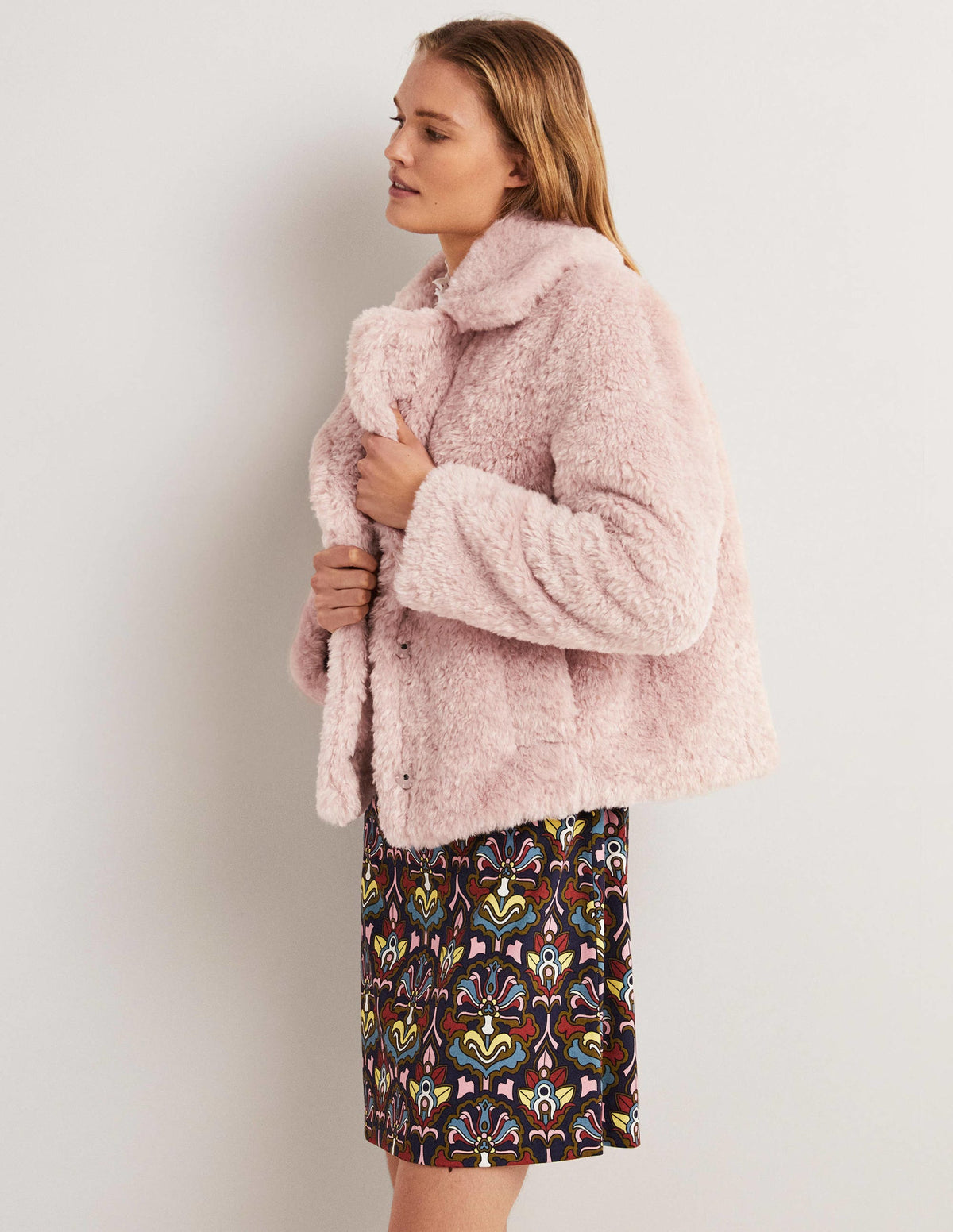 Faux Fur Jacket-Pale Pink - Image 1