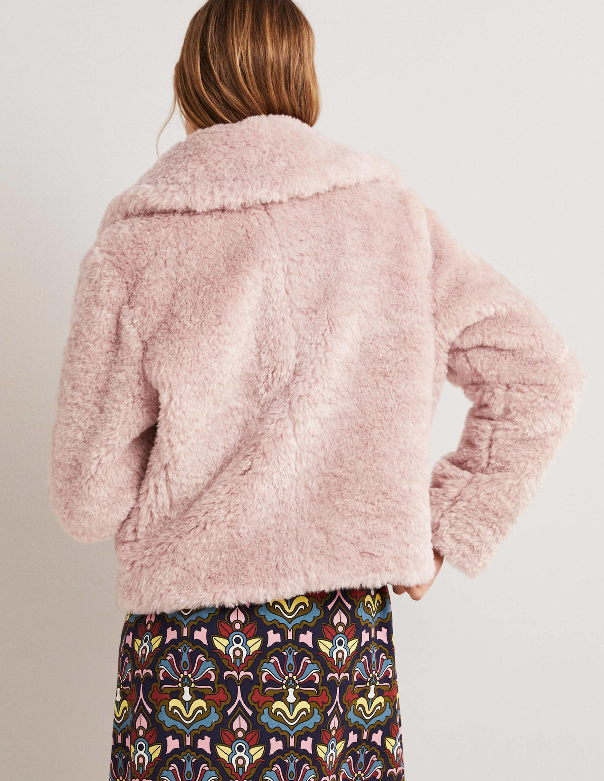 Faux Fur Jacket-Pale Pink-3
