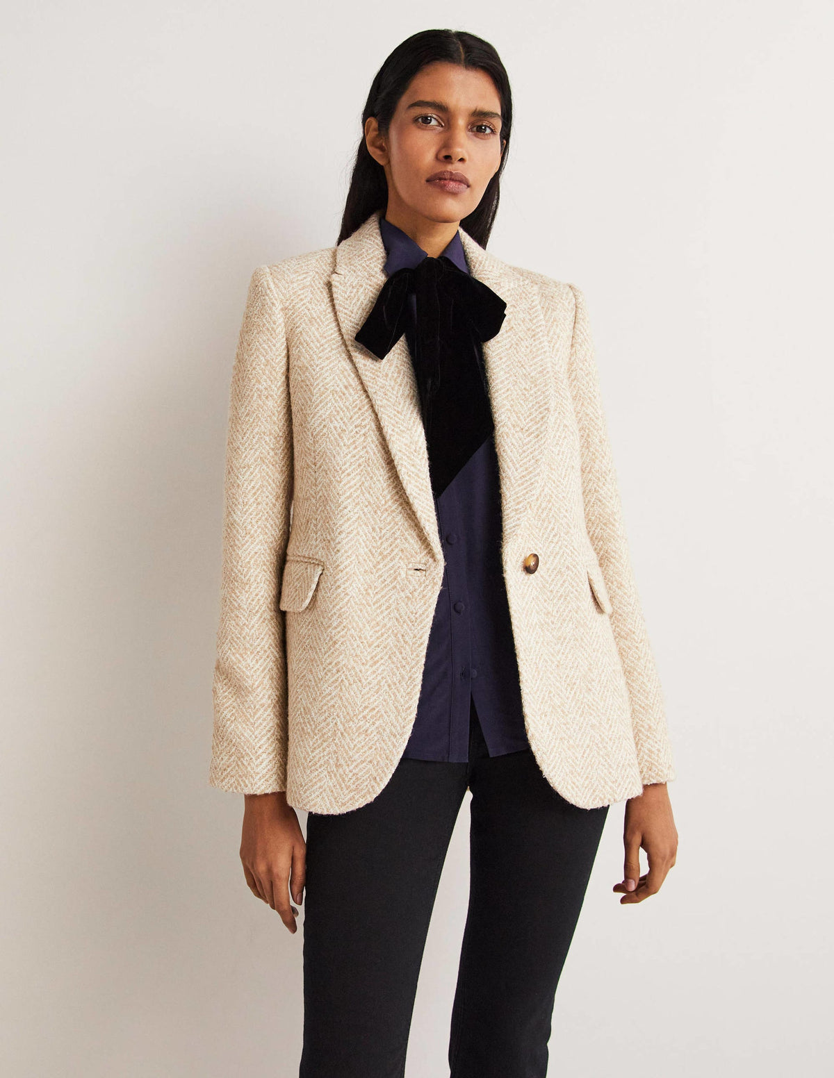 Herringbone Party Blazer-Gold Metallic Herringbone - Image 4