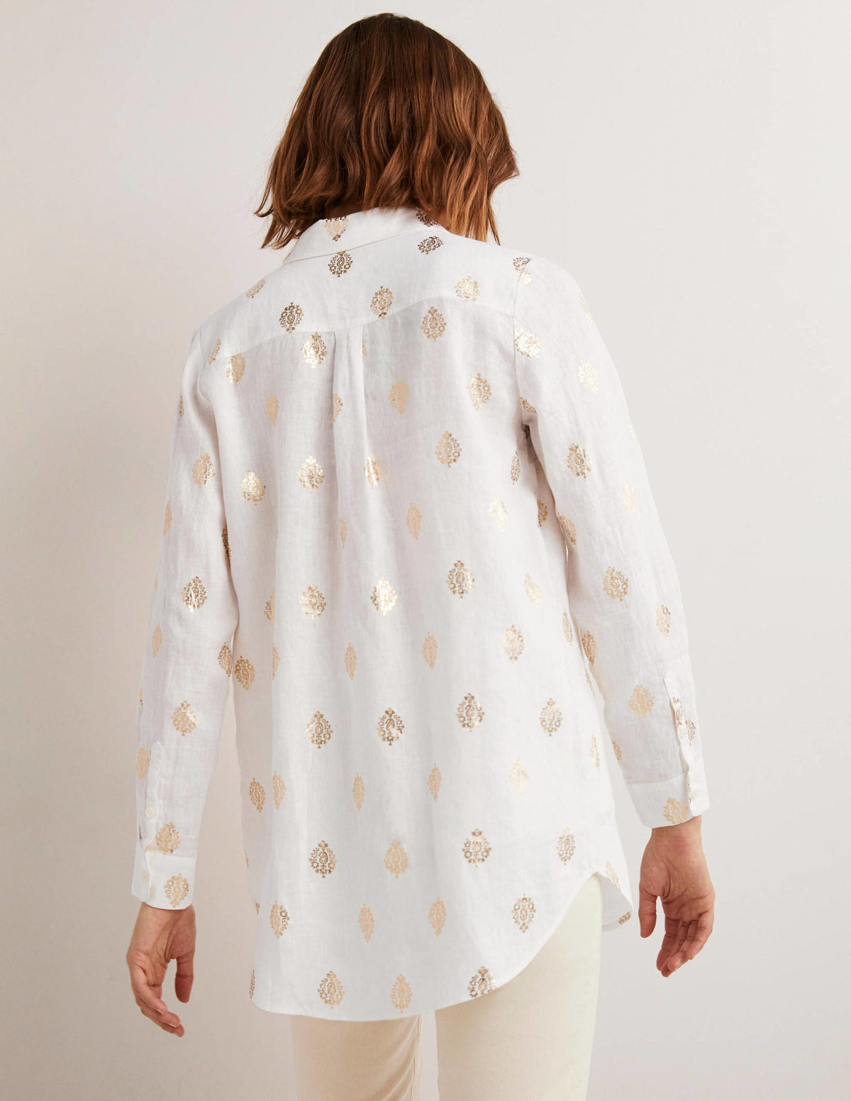 Linen Shirt-Ivory, Opulent Paisley - Image 3