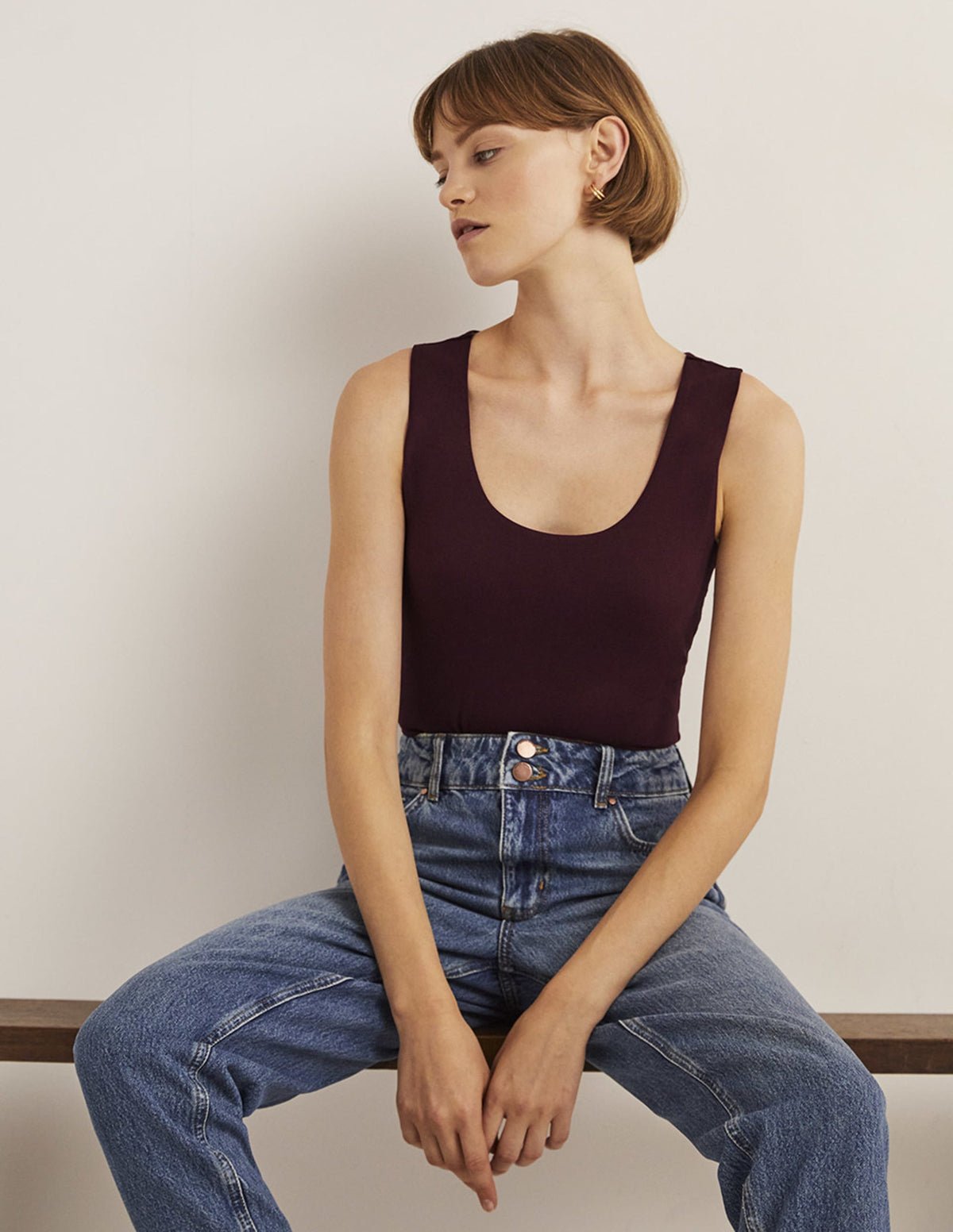 Double Layer Front Vest-Mulled Wine Purple-1