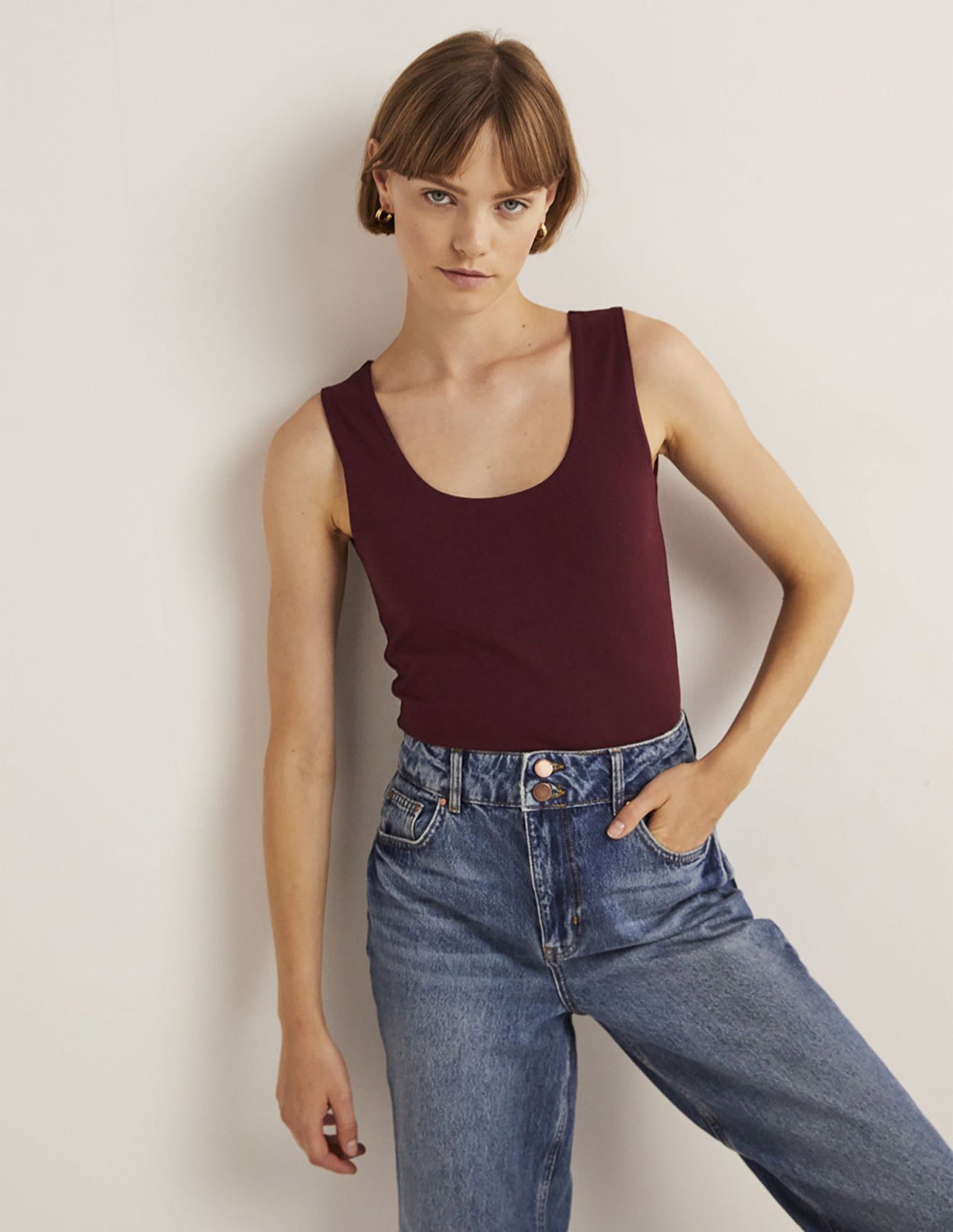 Double Layer Front Vest-Mulled Wine Purple-4