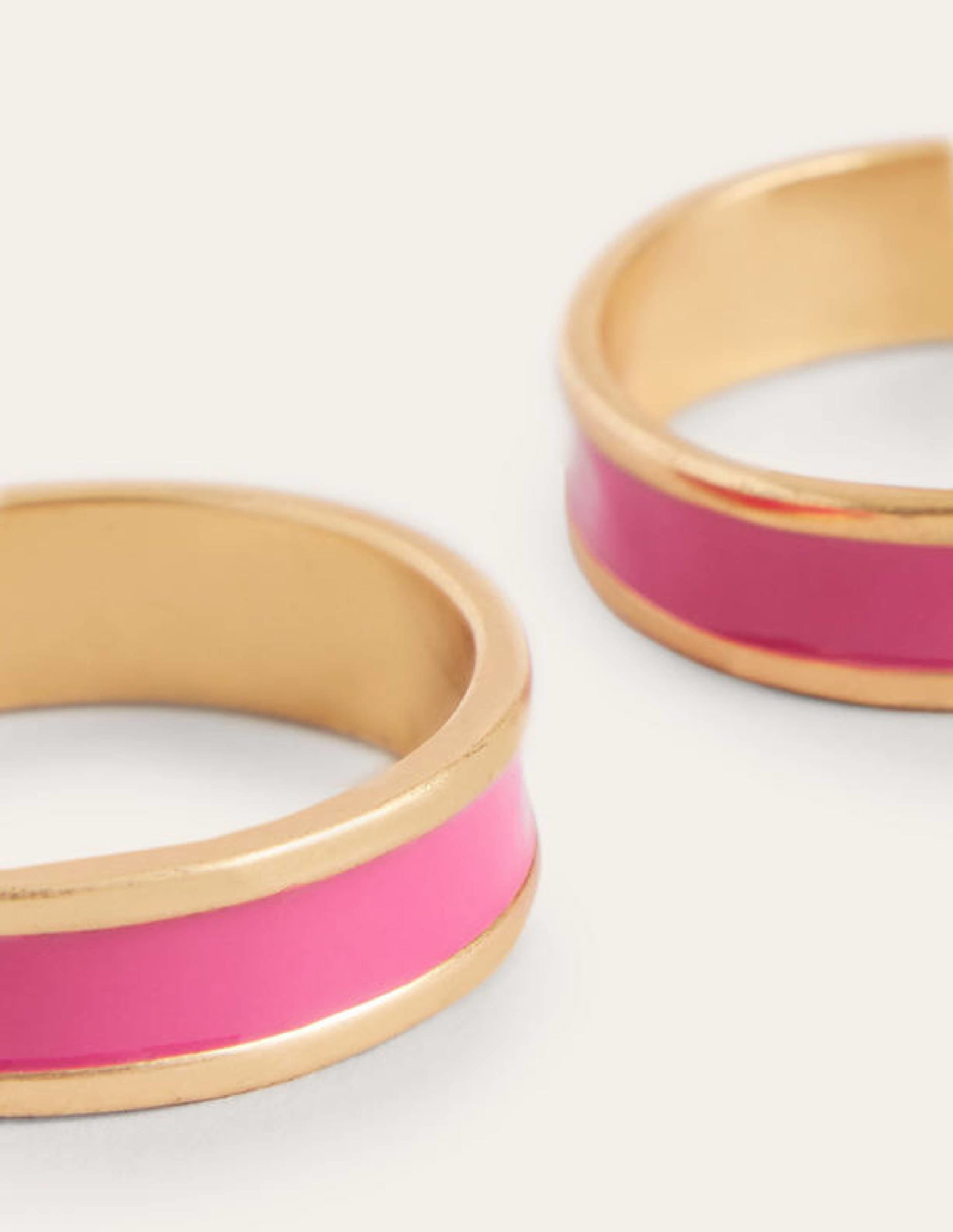 Enamel Hoop Earrings-Party Pink - Image 2