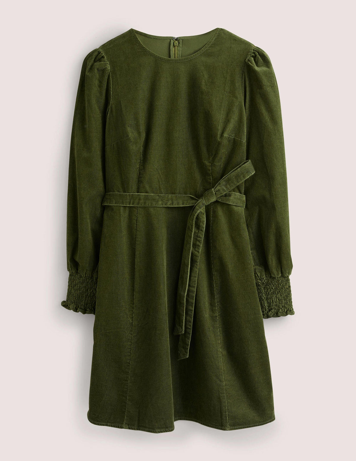 Smocked Cuff Corduroy Dress-Kale - Image 5