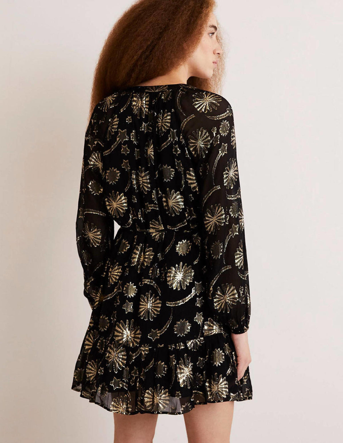 Swing Mini Party Dress-Firework Jacquard-3