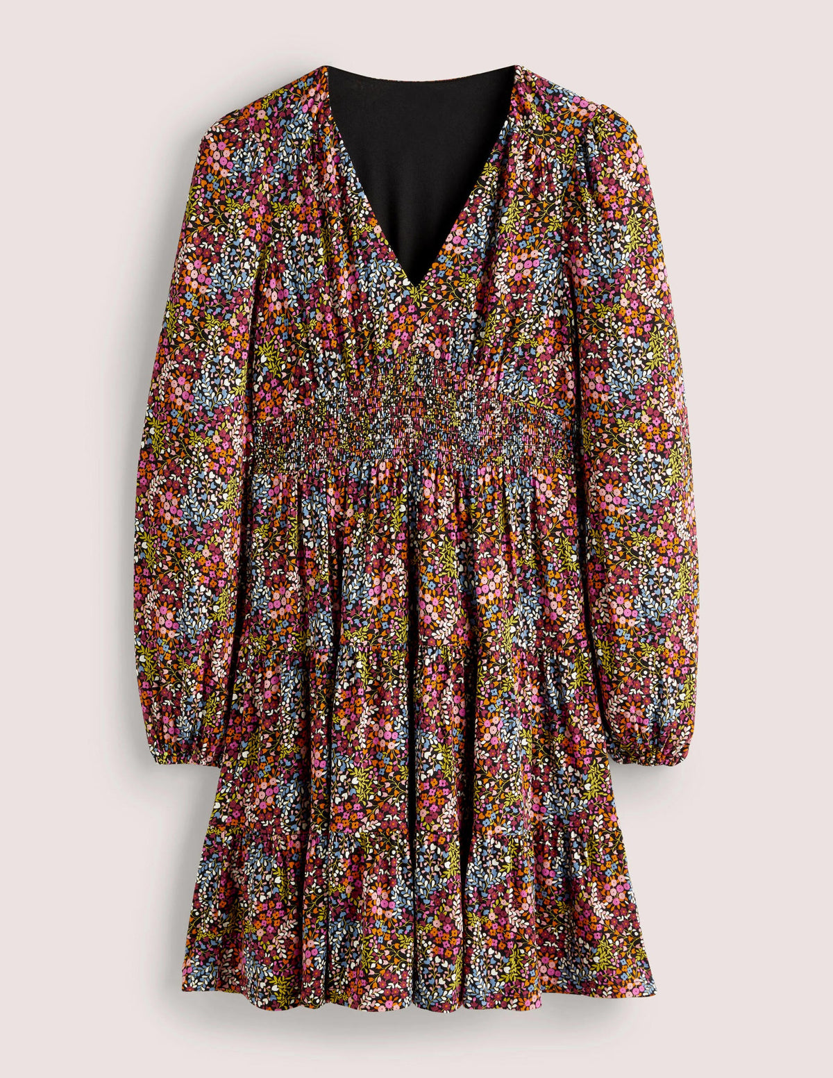 Tiered Jersey Mini Dress-Multi, Ditsy Garden - Image 6