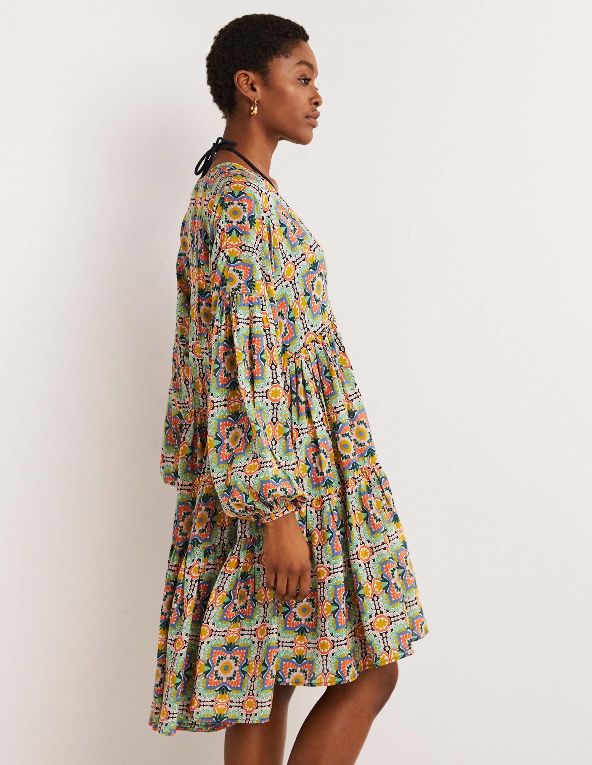 Relaxed Tiered Beach Dress-Multi, Tapestry Tile - Image 4