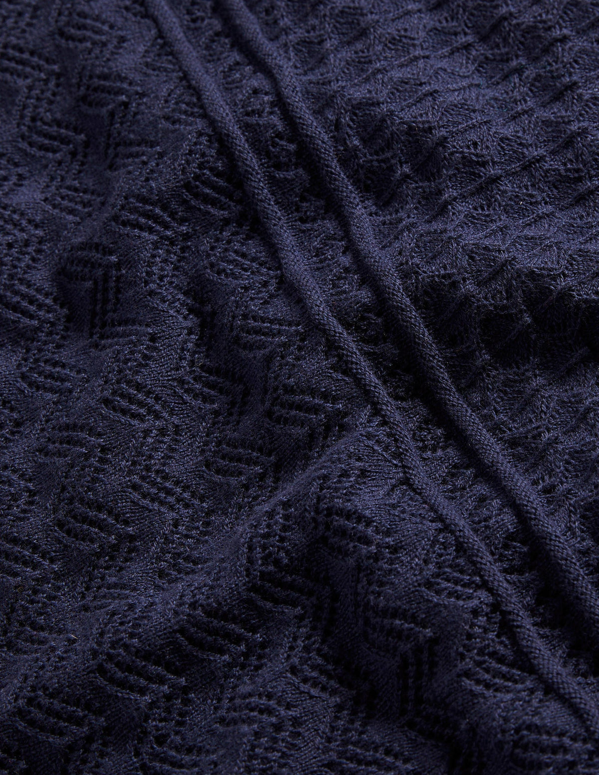 Pointelle Knitted Mini Dress-Night Blue-6