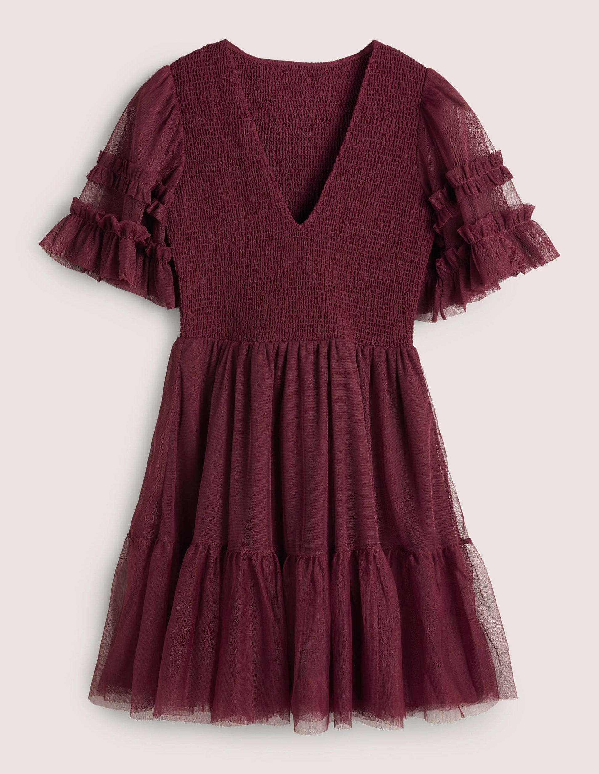 Tulle Smocked Mini Party Dress-Ruby Ring-7