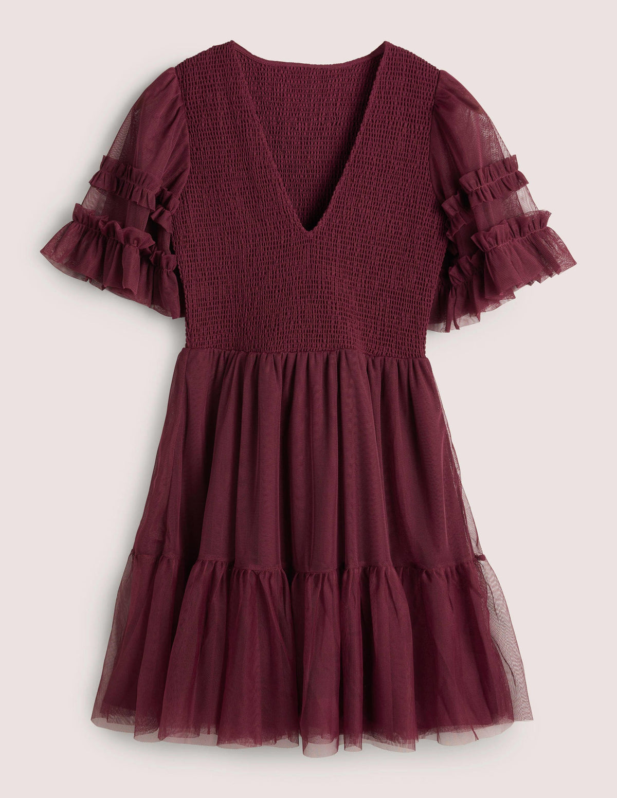 Tulle Smocked Mini Party Dress-Ruby Ring - Image 7