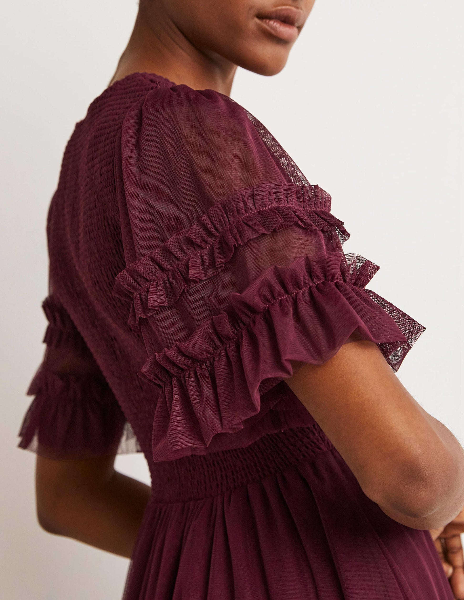 Tulle Smocked Mini Party Dress-Ruby Ring-2