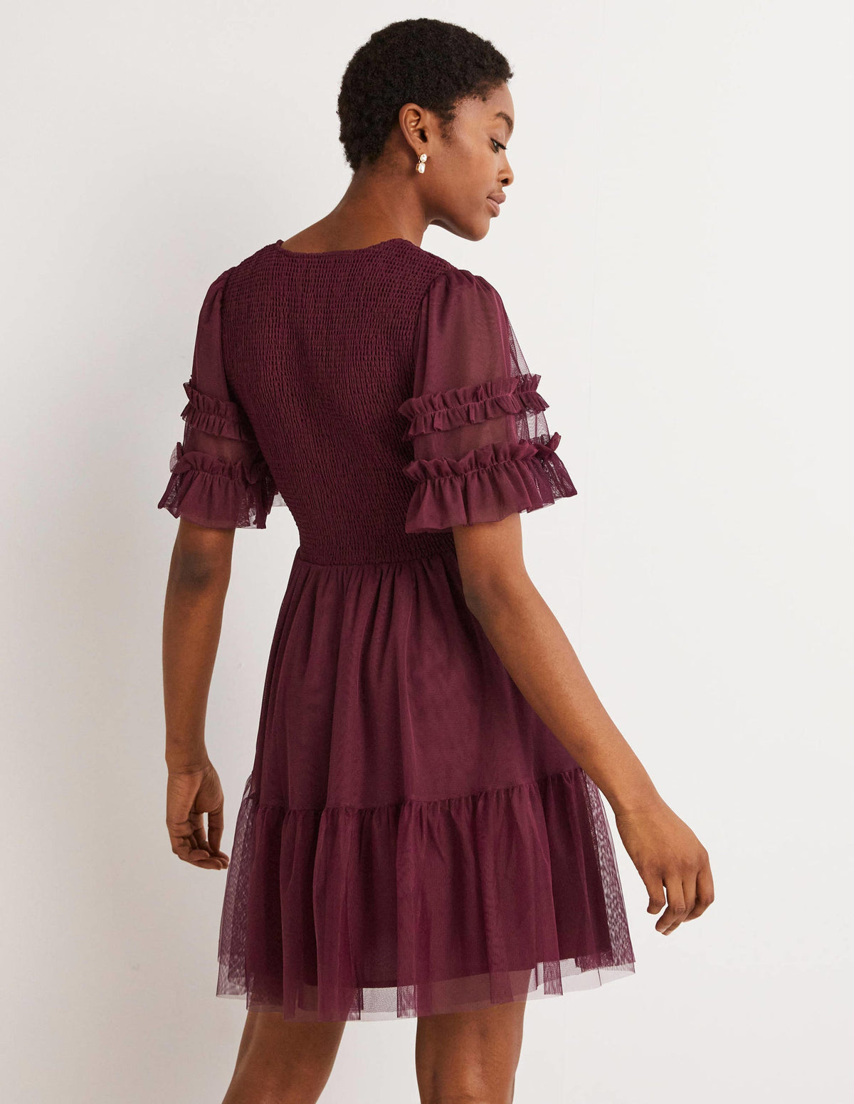 Tulle Smocked Mini Party Dress-Ruby Ring - Image 3