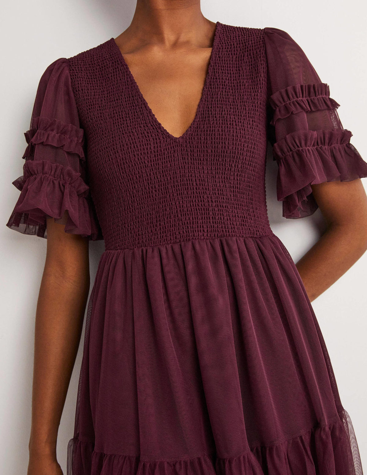 Tulle Smocked Mini Party Dress-Ruby Ring-5