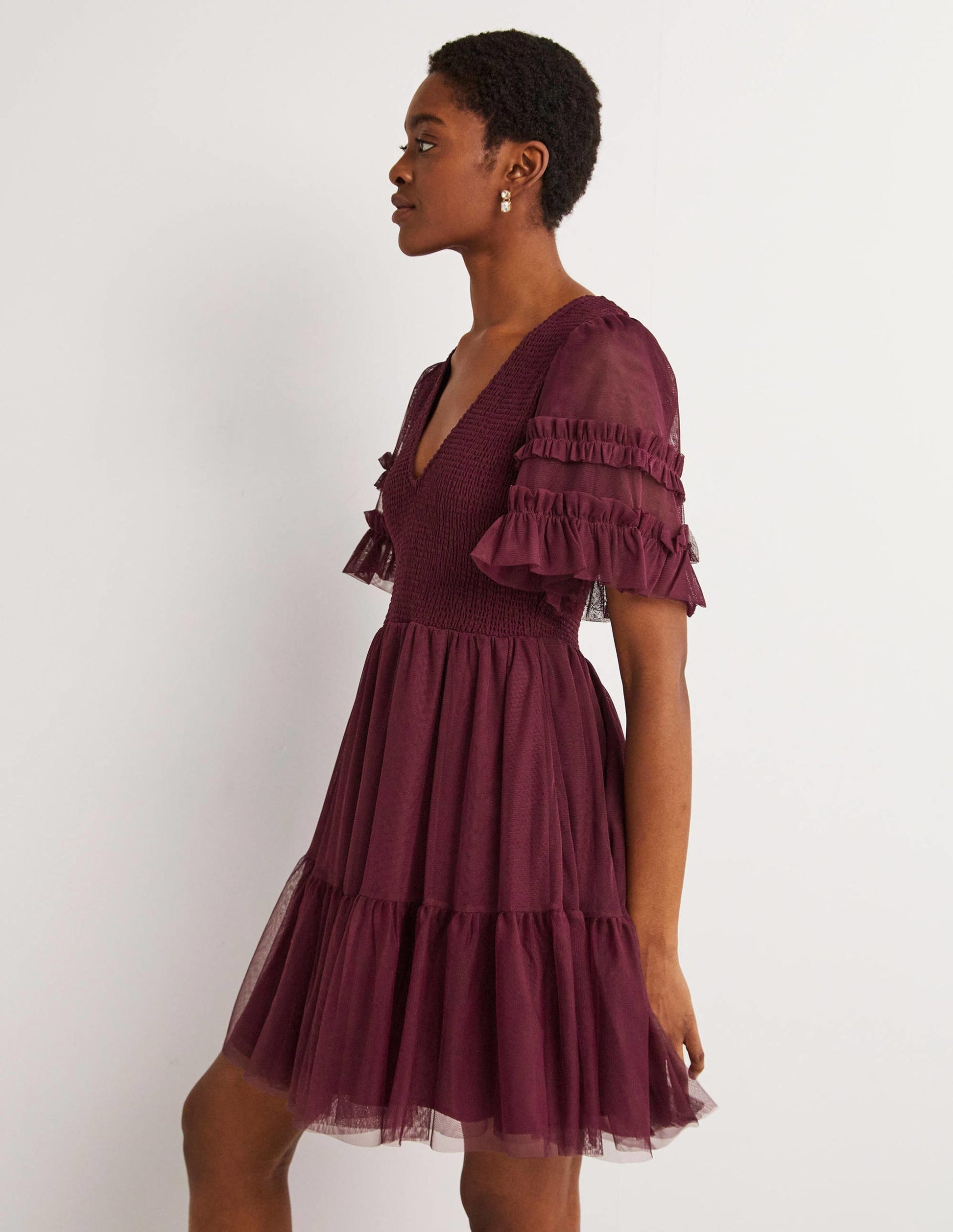 Tulle Smocked Mini Party Dress-Ruby Ring-6