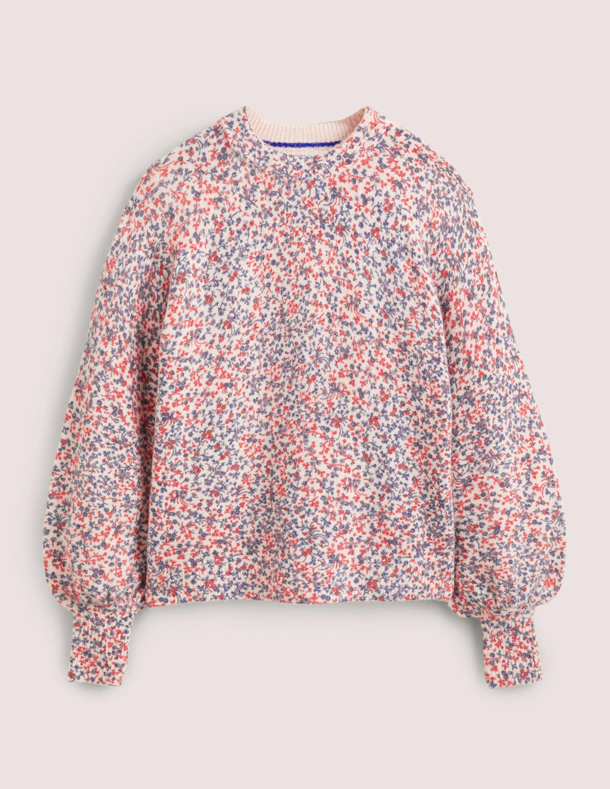 Blouson Sleeve Fluffy Jumper-Milkshake, Wild Vine - Image 5