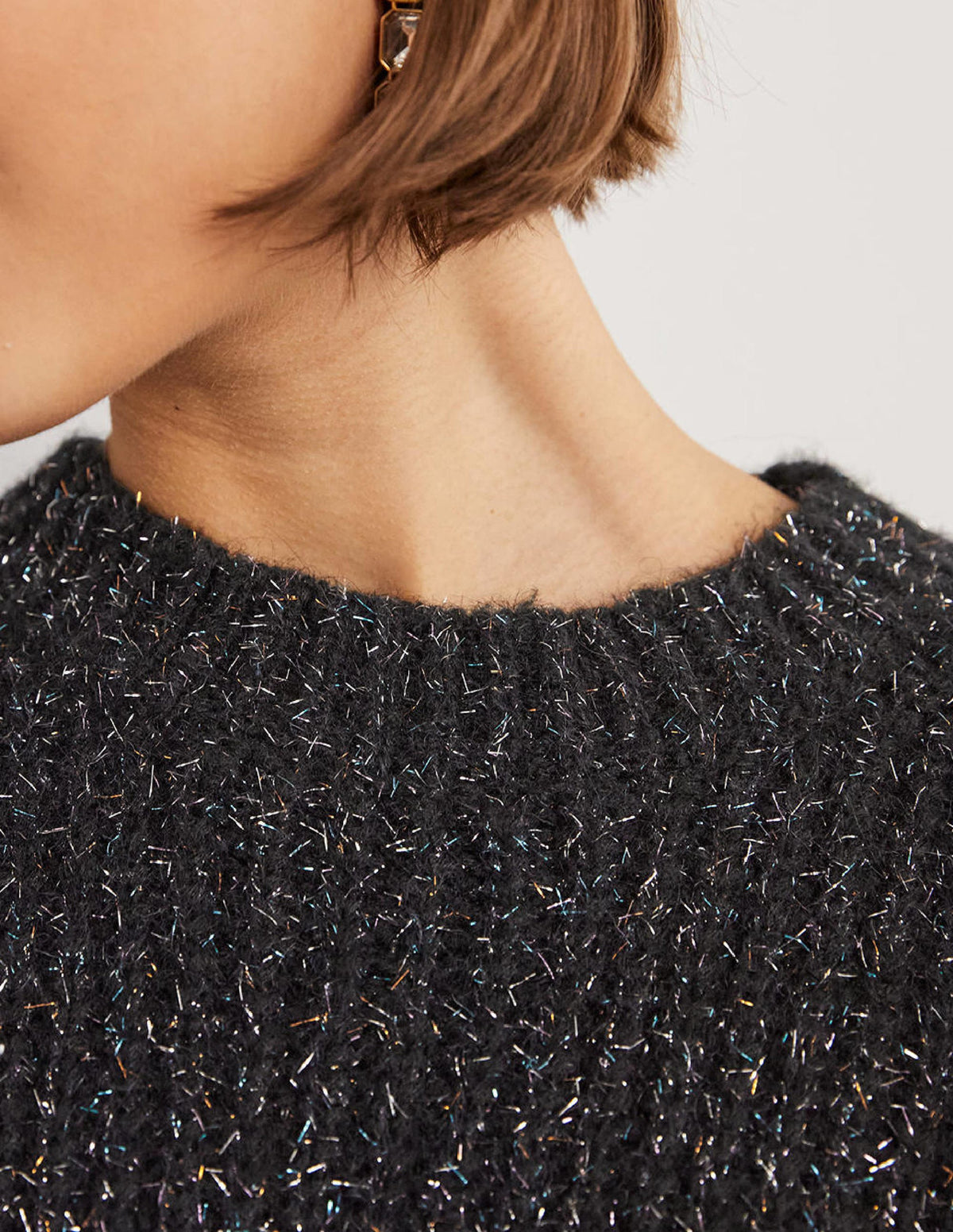 Chunky Ribbed Jumper-Black Sparkle-2
